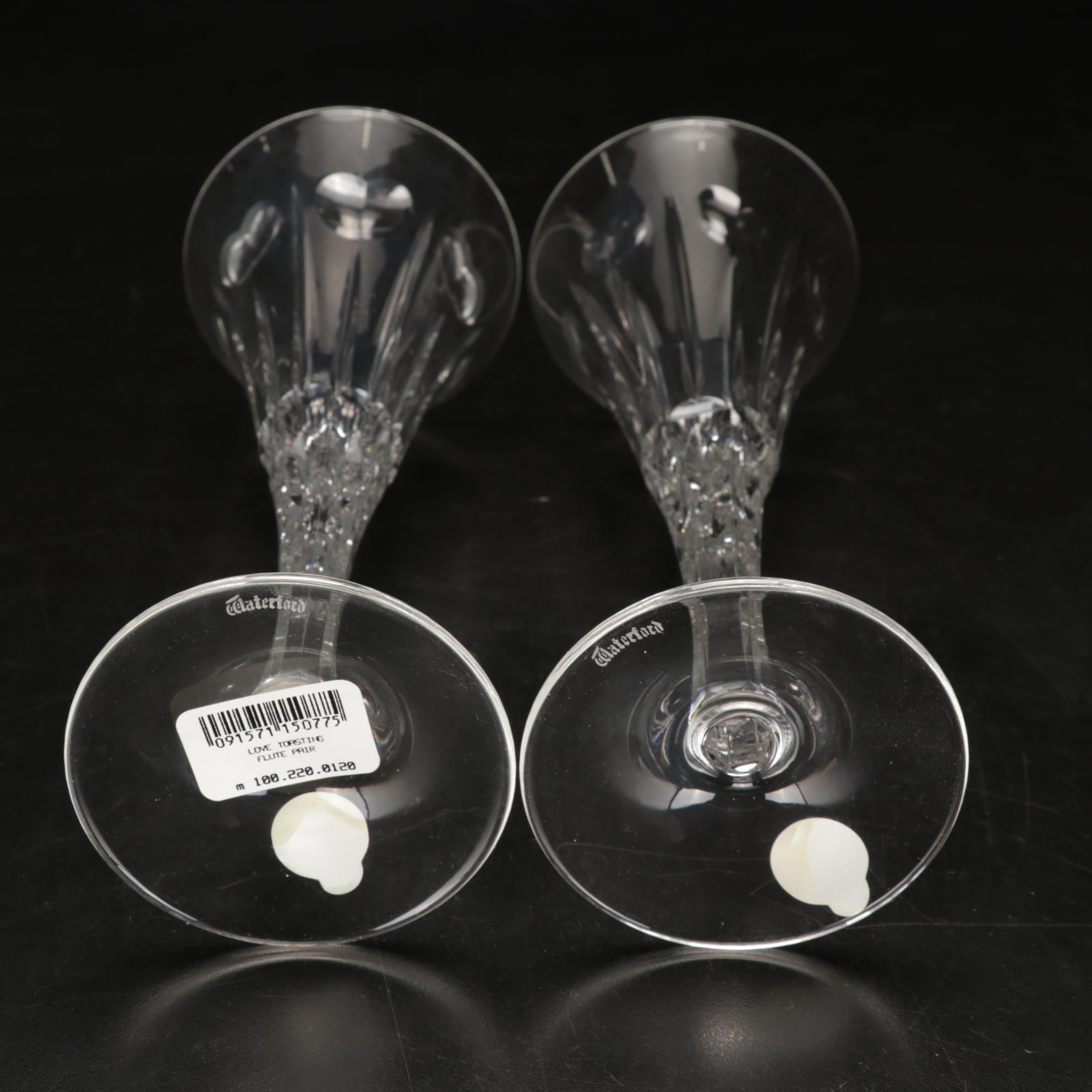Waterford Crystal Millennium Series "Love" Champagne Flutes