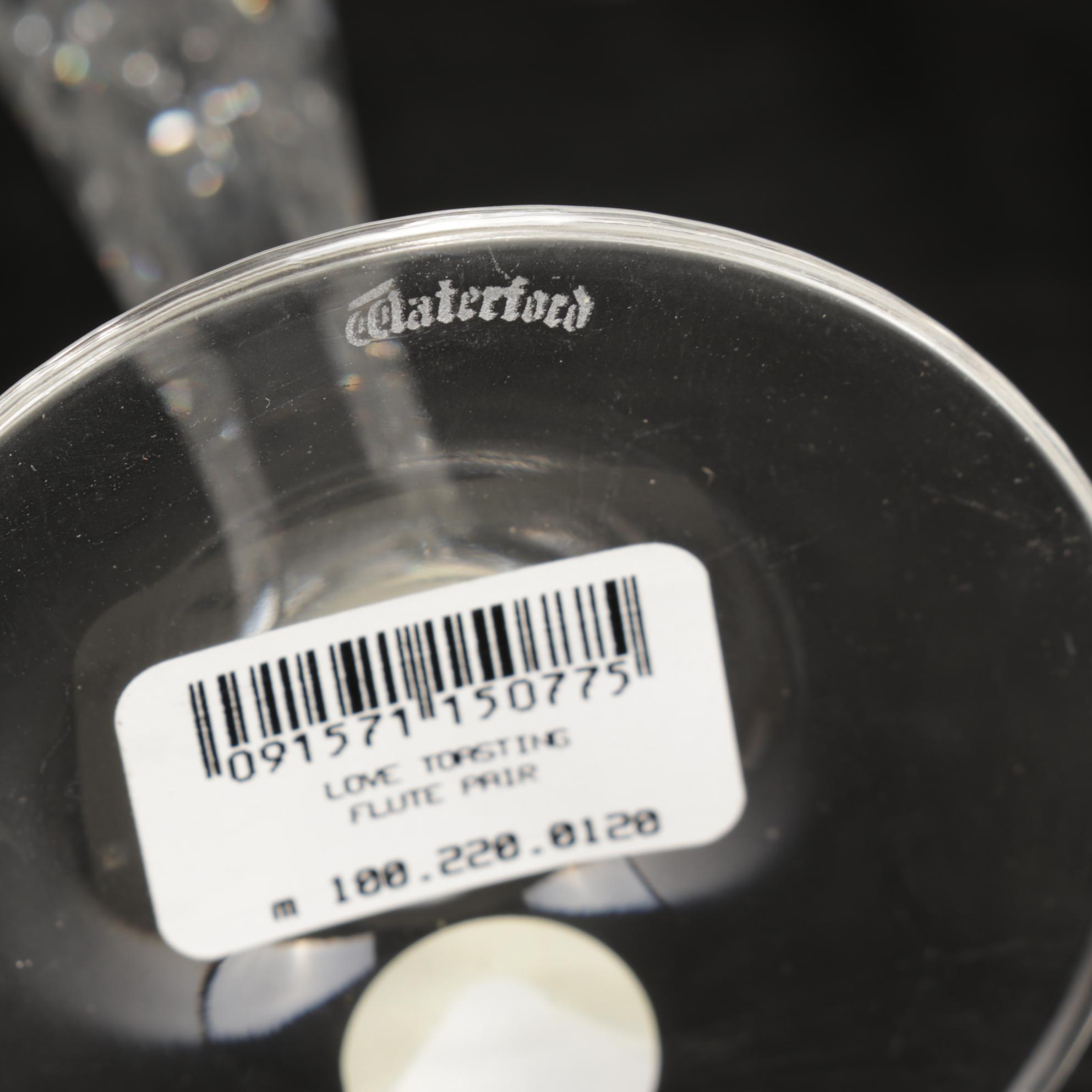 Waterford Crystal Millennium Series "Love" Champagne Flutes