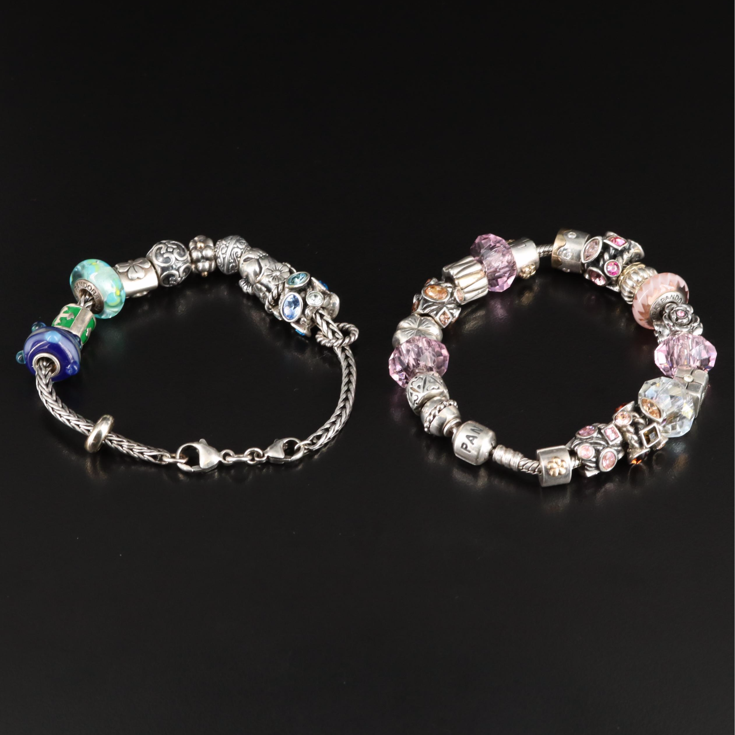 Pandora, Troll and Chamila Sterling Bracelets
