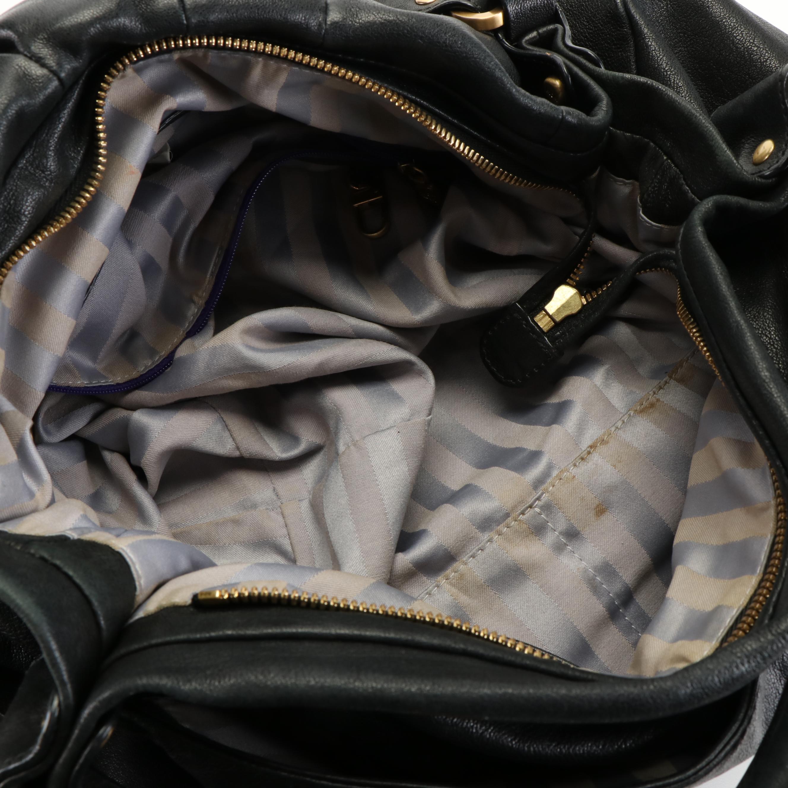 MCM Studded Hobo Bag in Black Leather