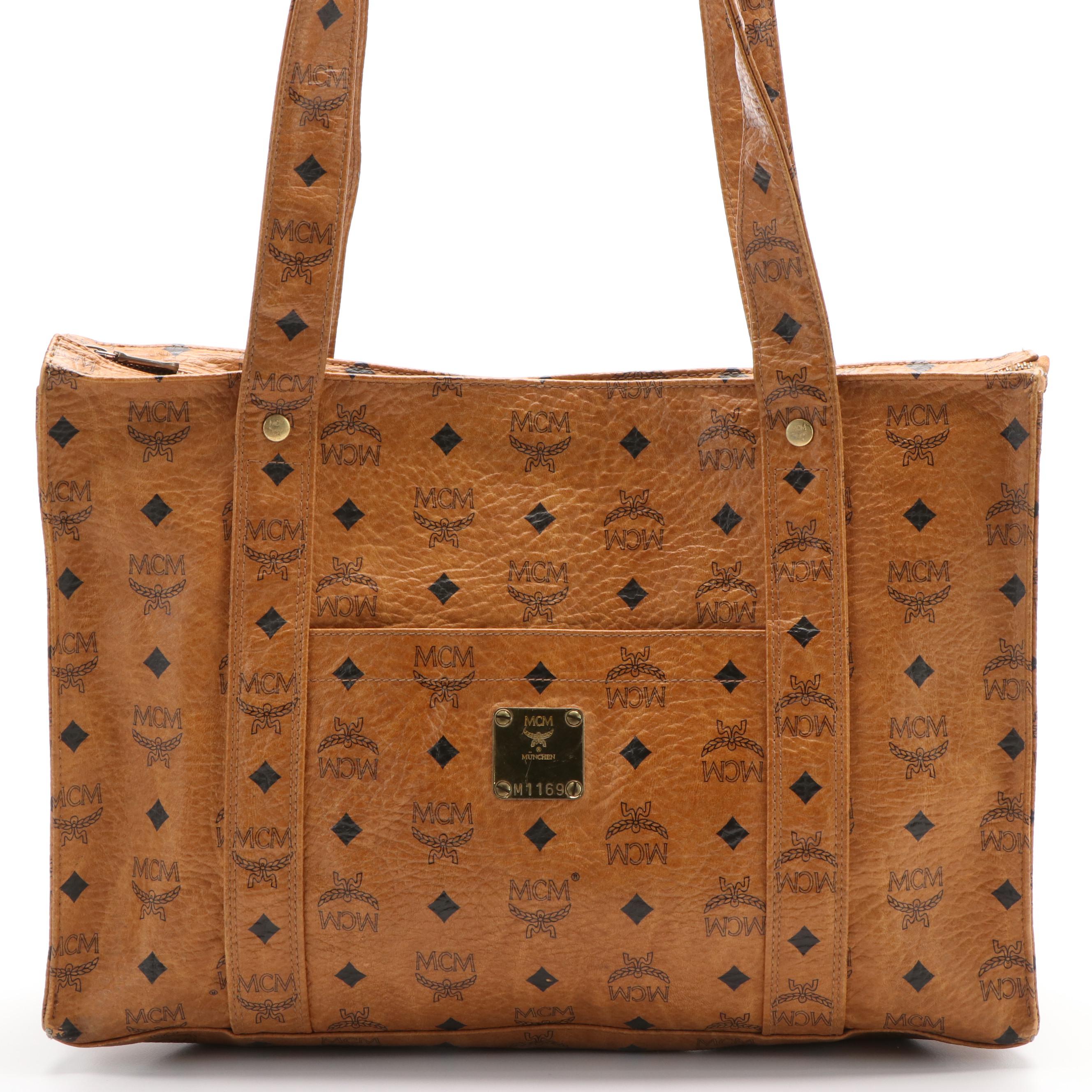 MCM Monogram Visetos Canvas Tote Bag