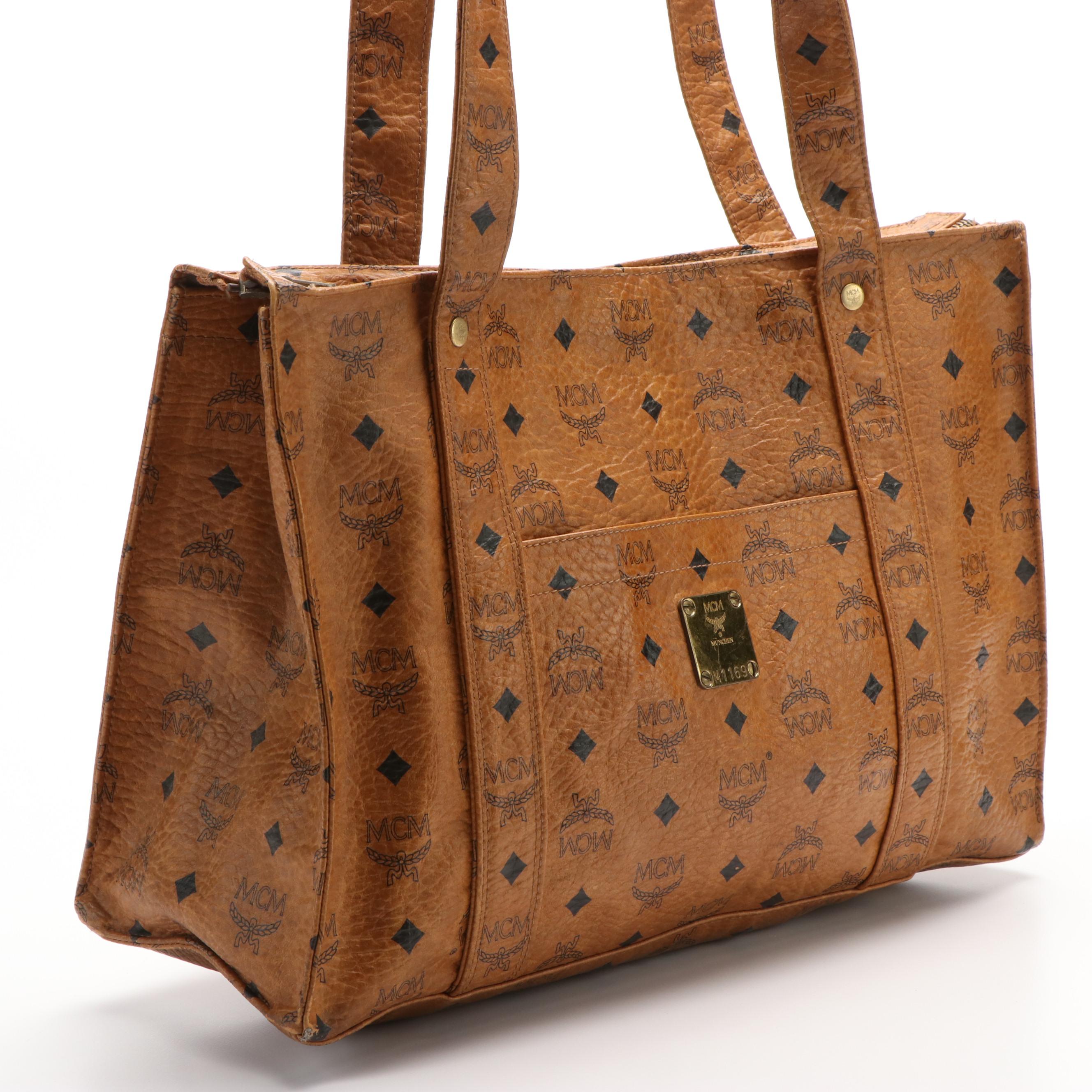 MCM Monogram Visetos Canvas Tote Bag
