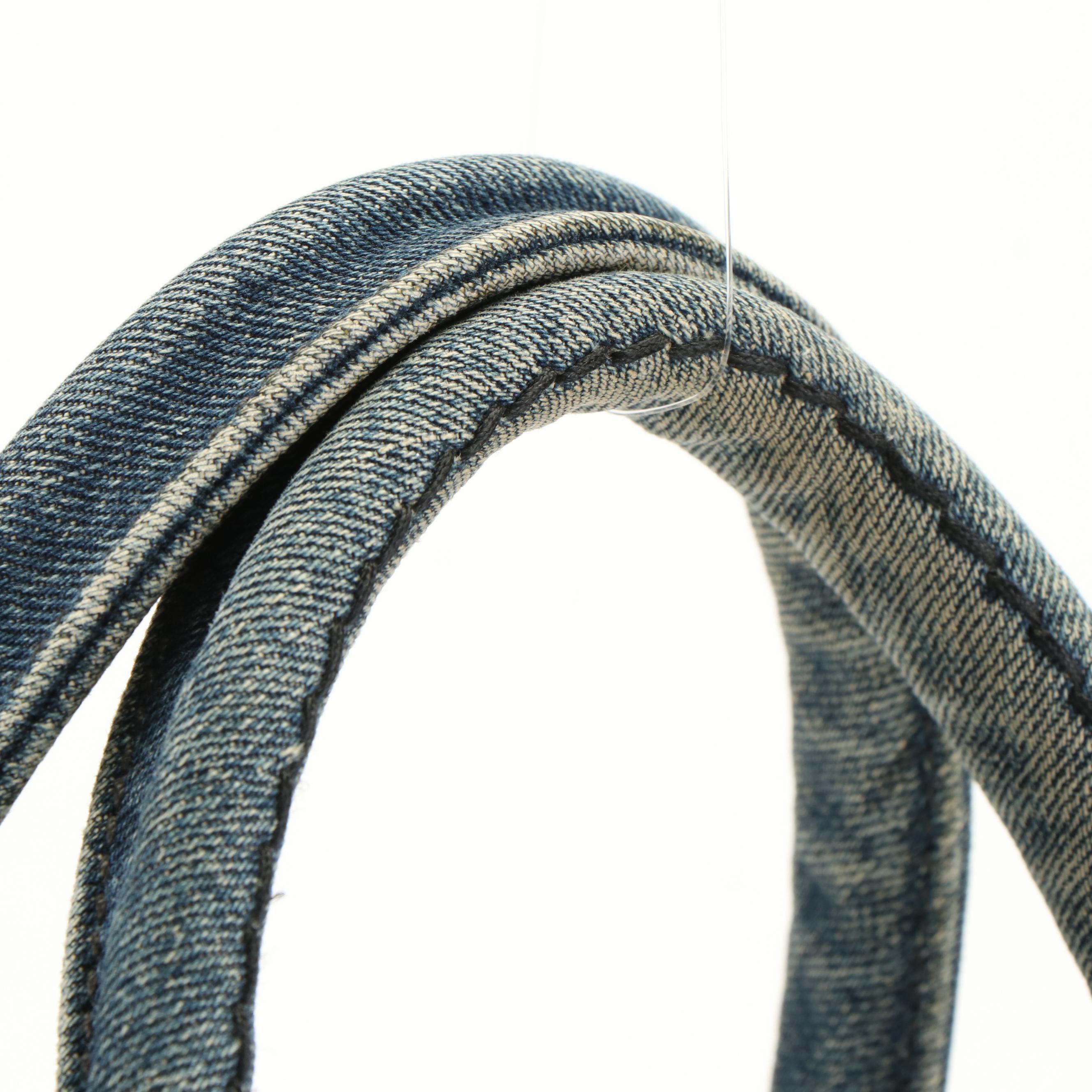 Prada Canapa Logo Tote in Blue Denim