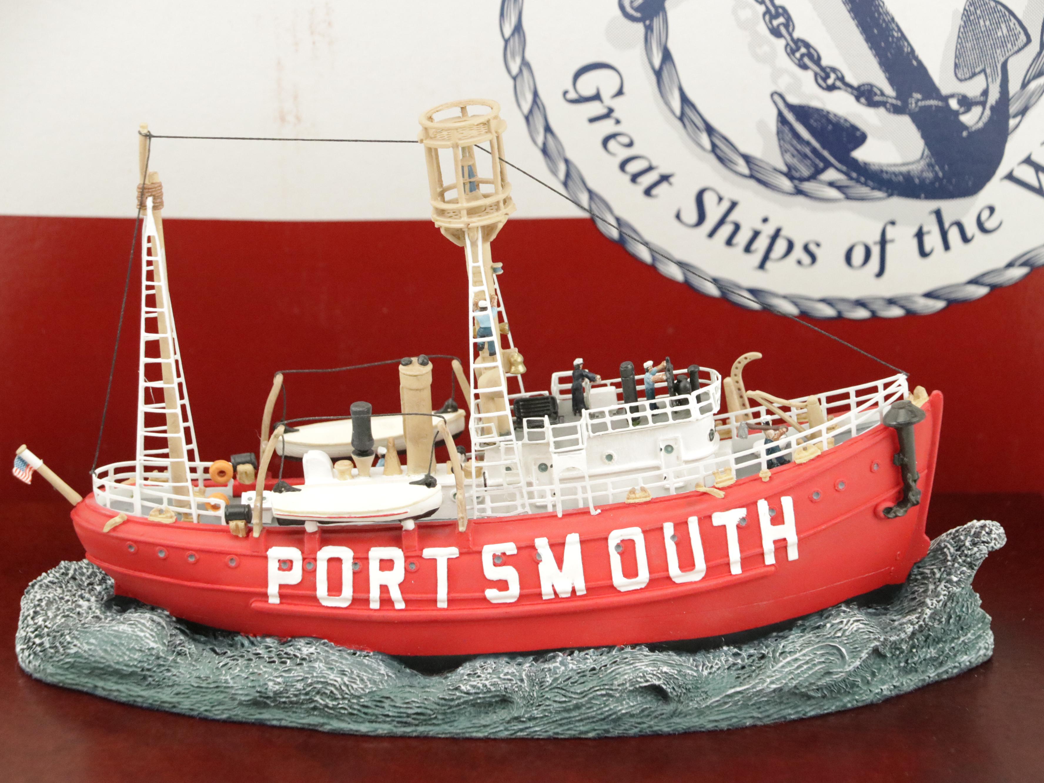 Anchor Bay "The Columbia" and "The Portsmouth" Model Ships and Display Cases