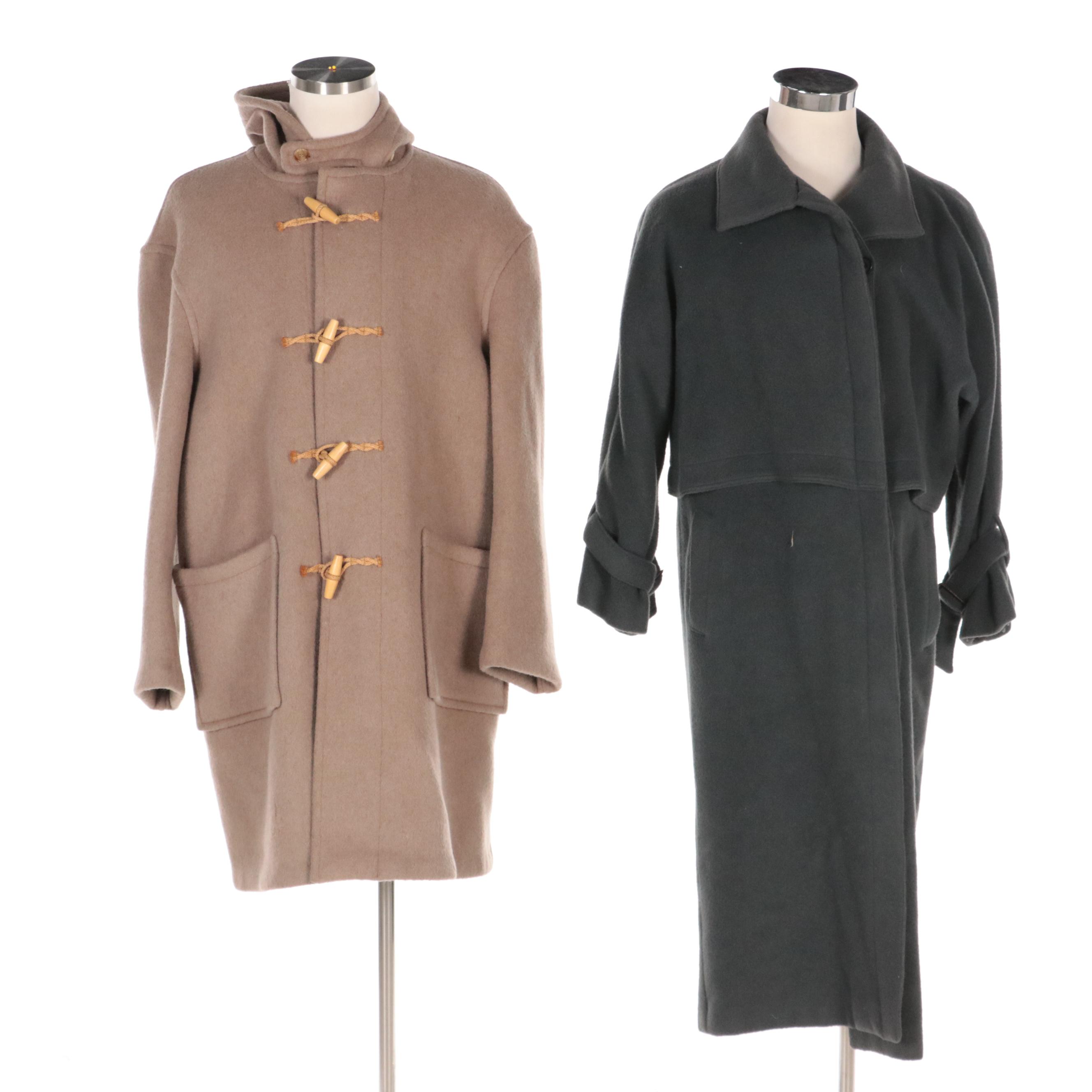 Men's Original Gloverall Duffle Coat and Other Charcoal Wool Havelock Coat