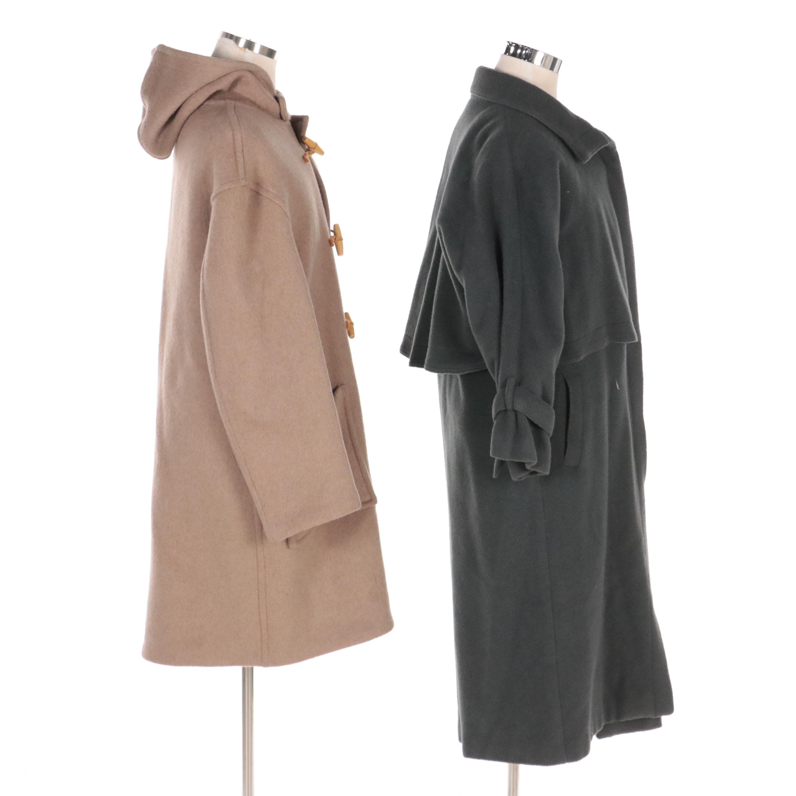 Men's Original Gloverall Duffle Coat and Other Charcoal Wool Havelock Coat