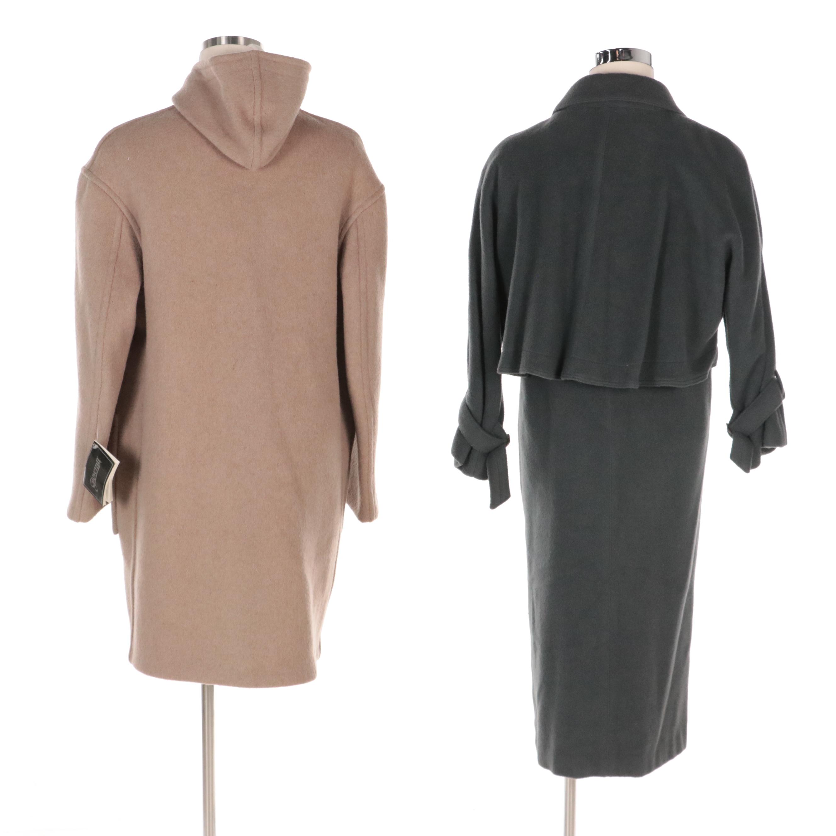 Men's Original Gloverall Duffle Coat and Other Charcoal Wool Havelock Coat