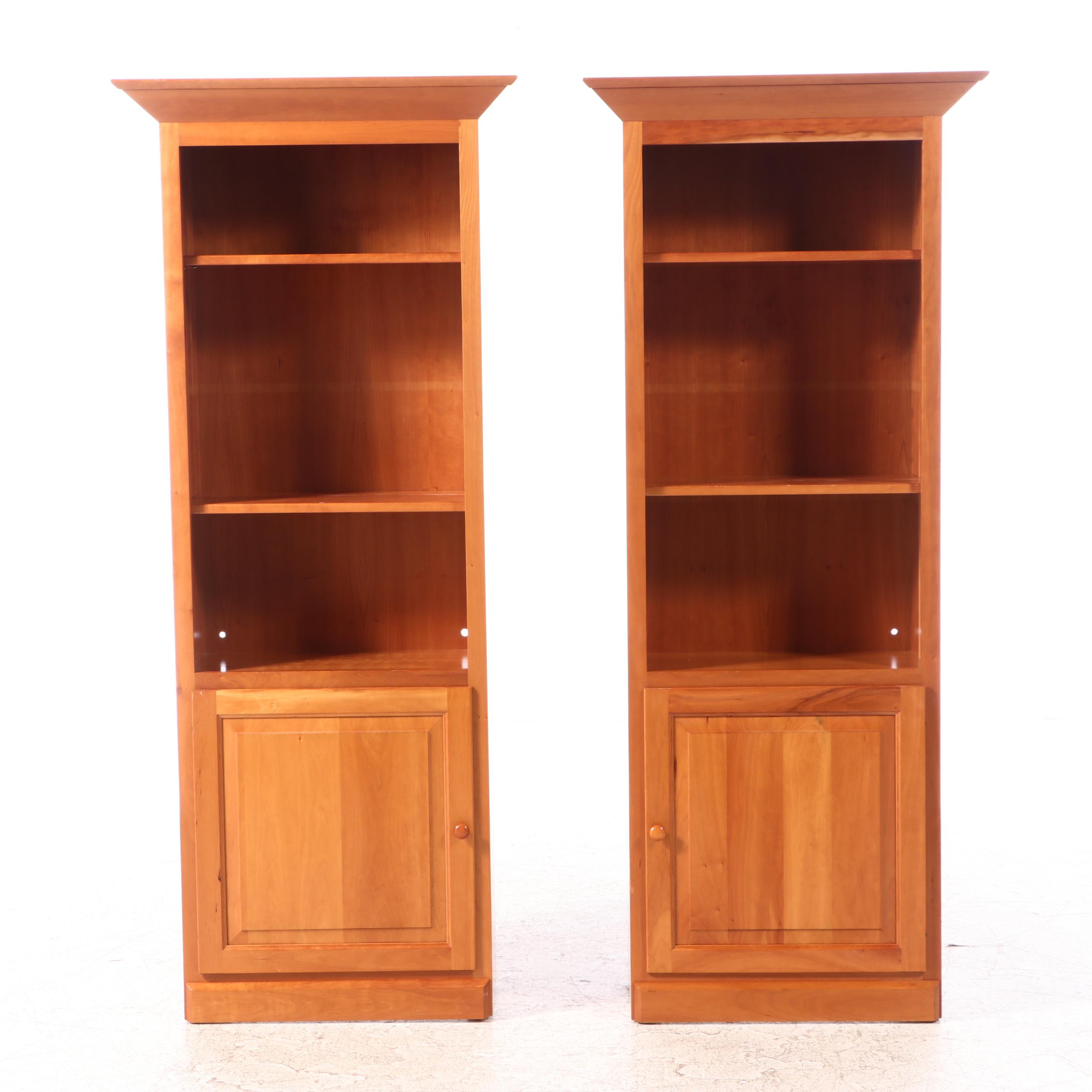 Two American Primitive Style Cherrywood Bookcases