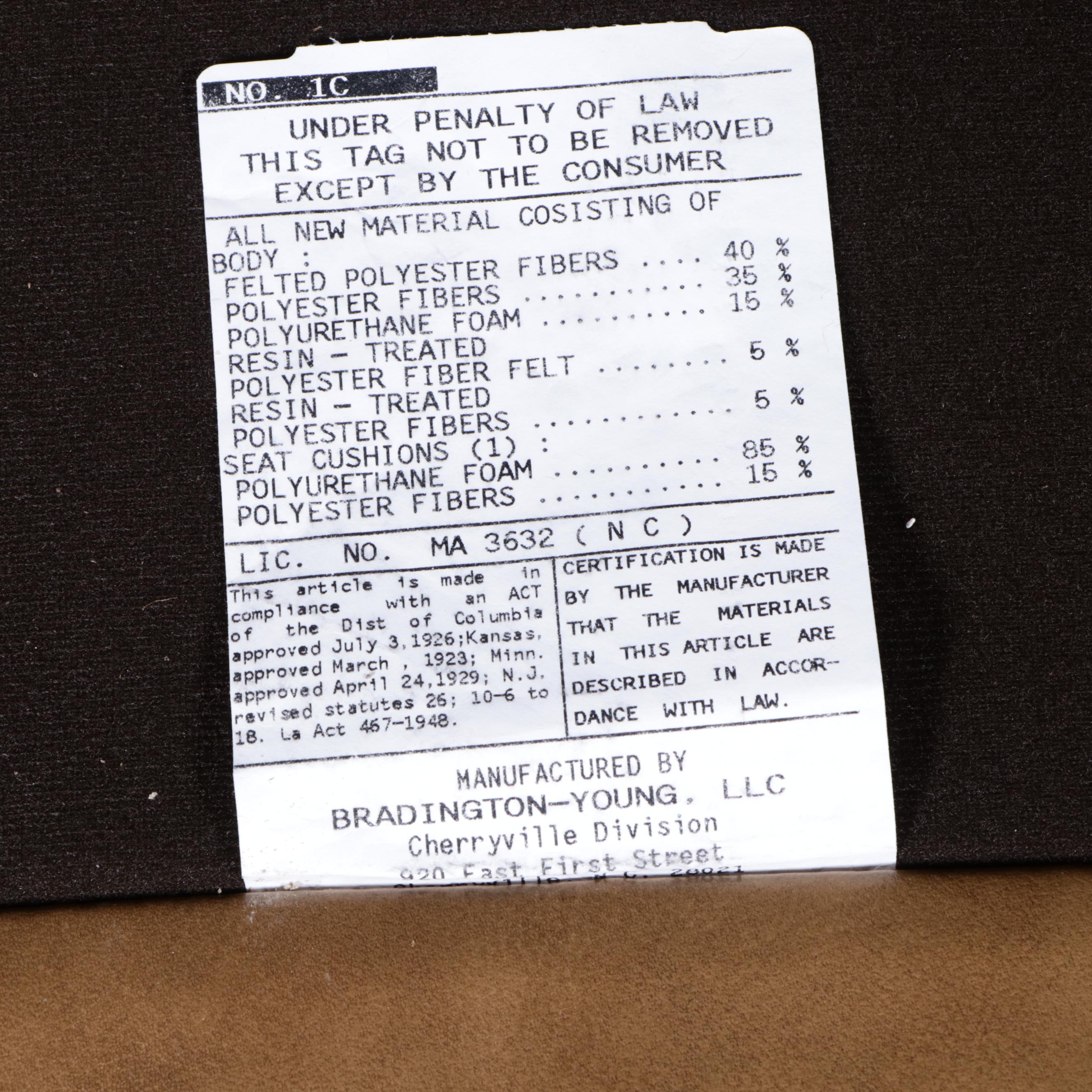 Bradington Young Chippendale Style Leather Wingback Recliner with Nailheads