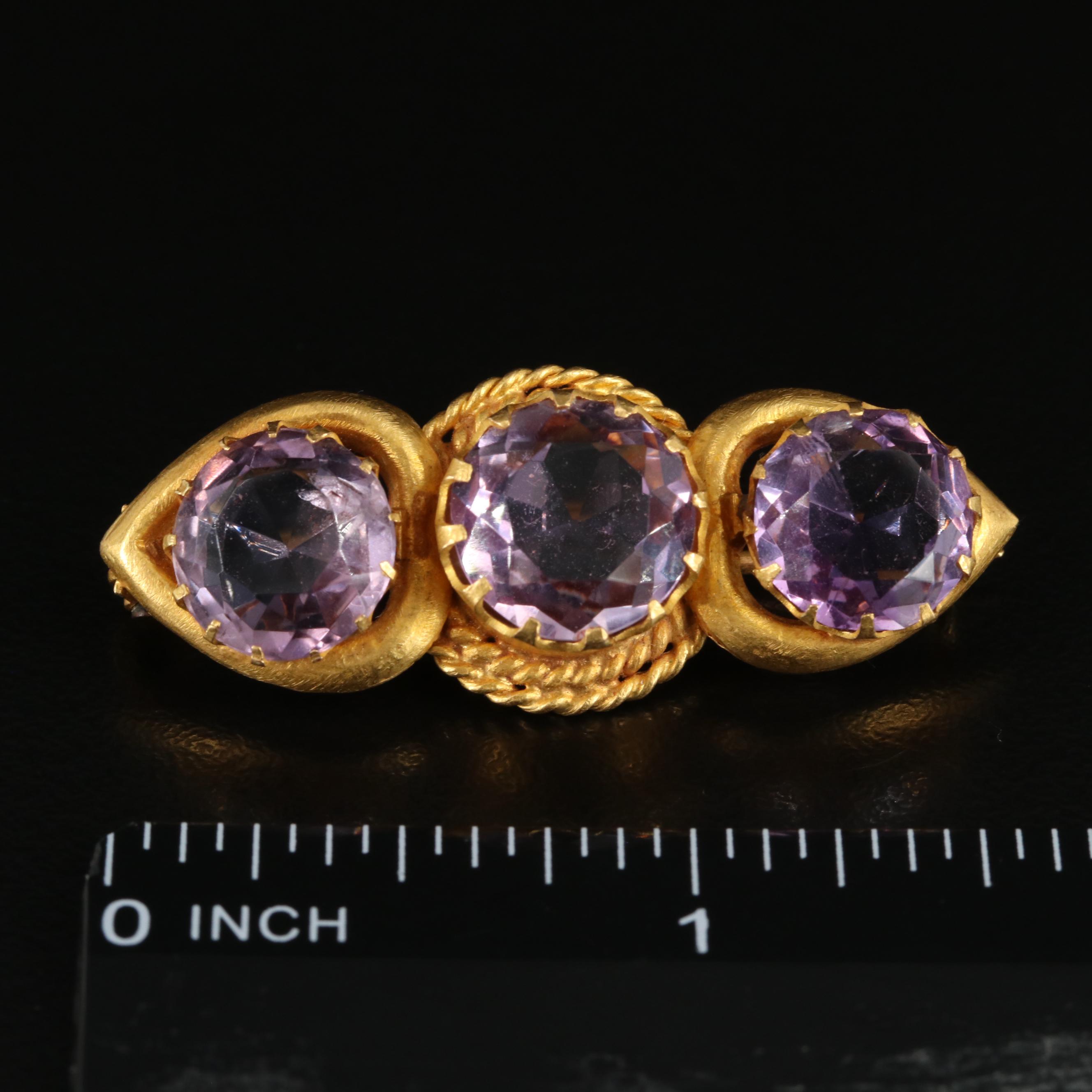 18K Amethyst Brooch