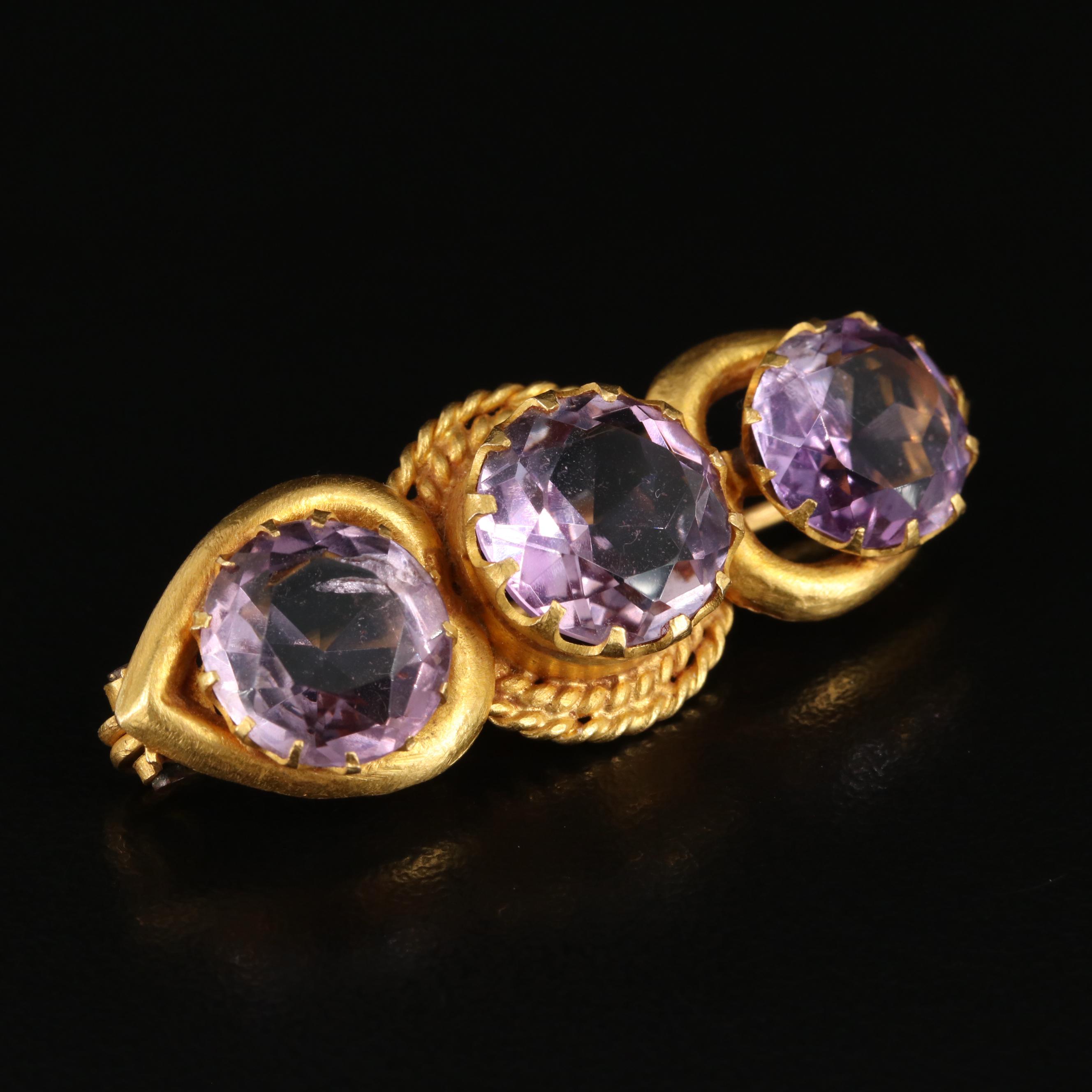 18K Amethyst Brooch