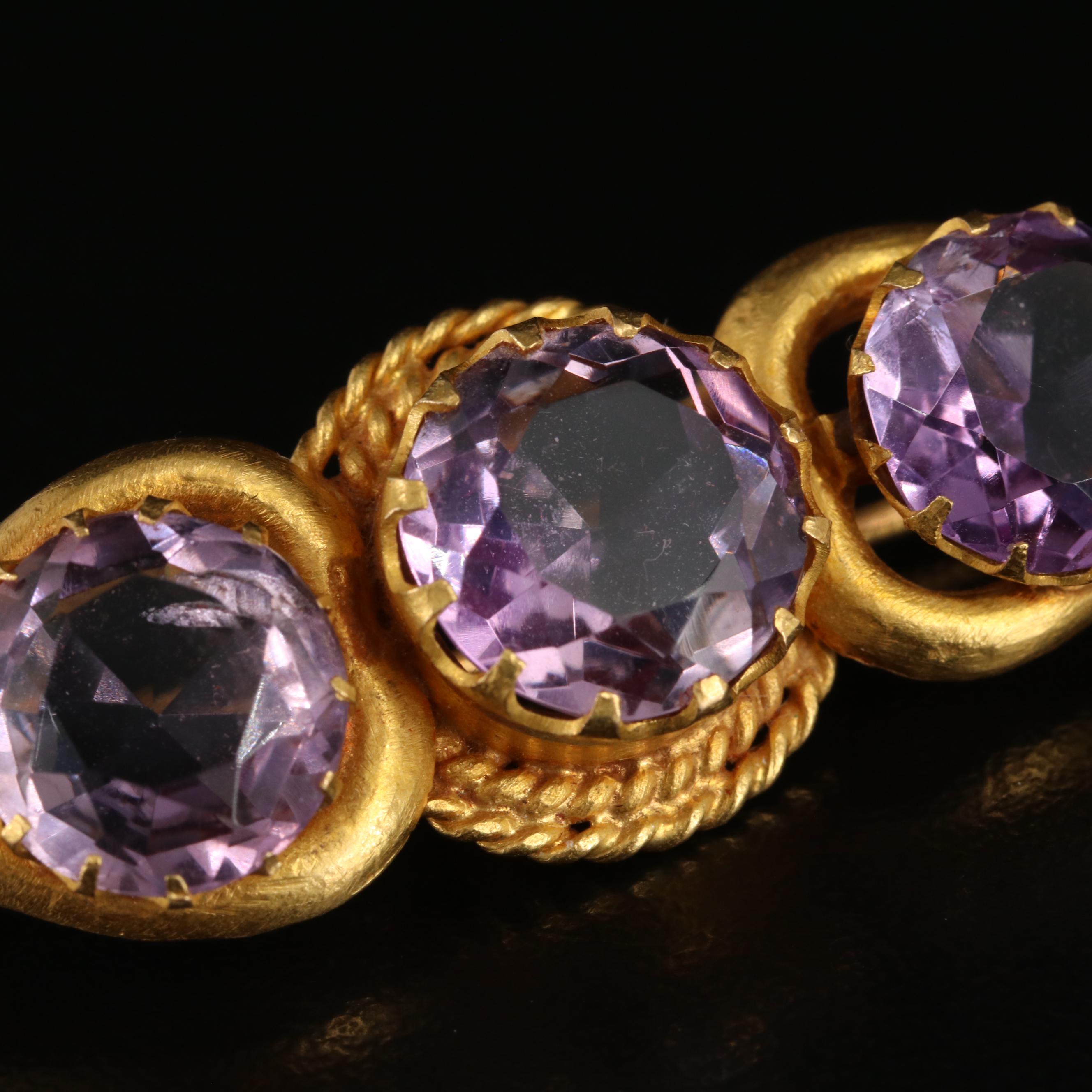 18K Amethyst Brooch