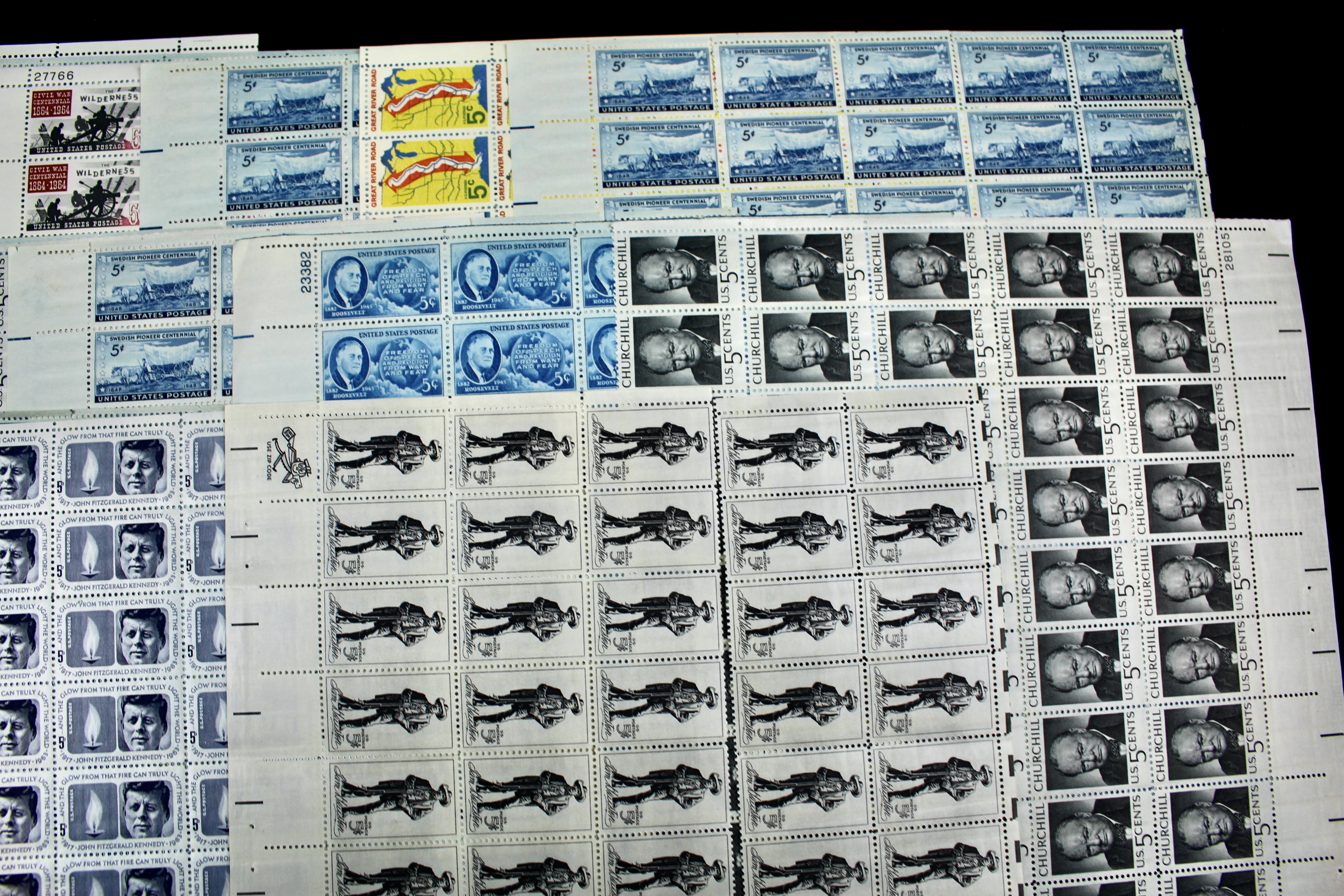 Grouping of 71 Full Postage Stamp Sheets
