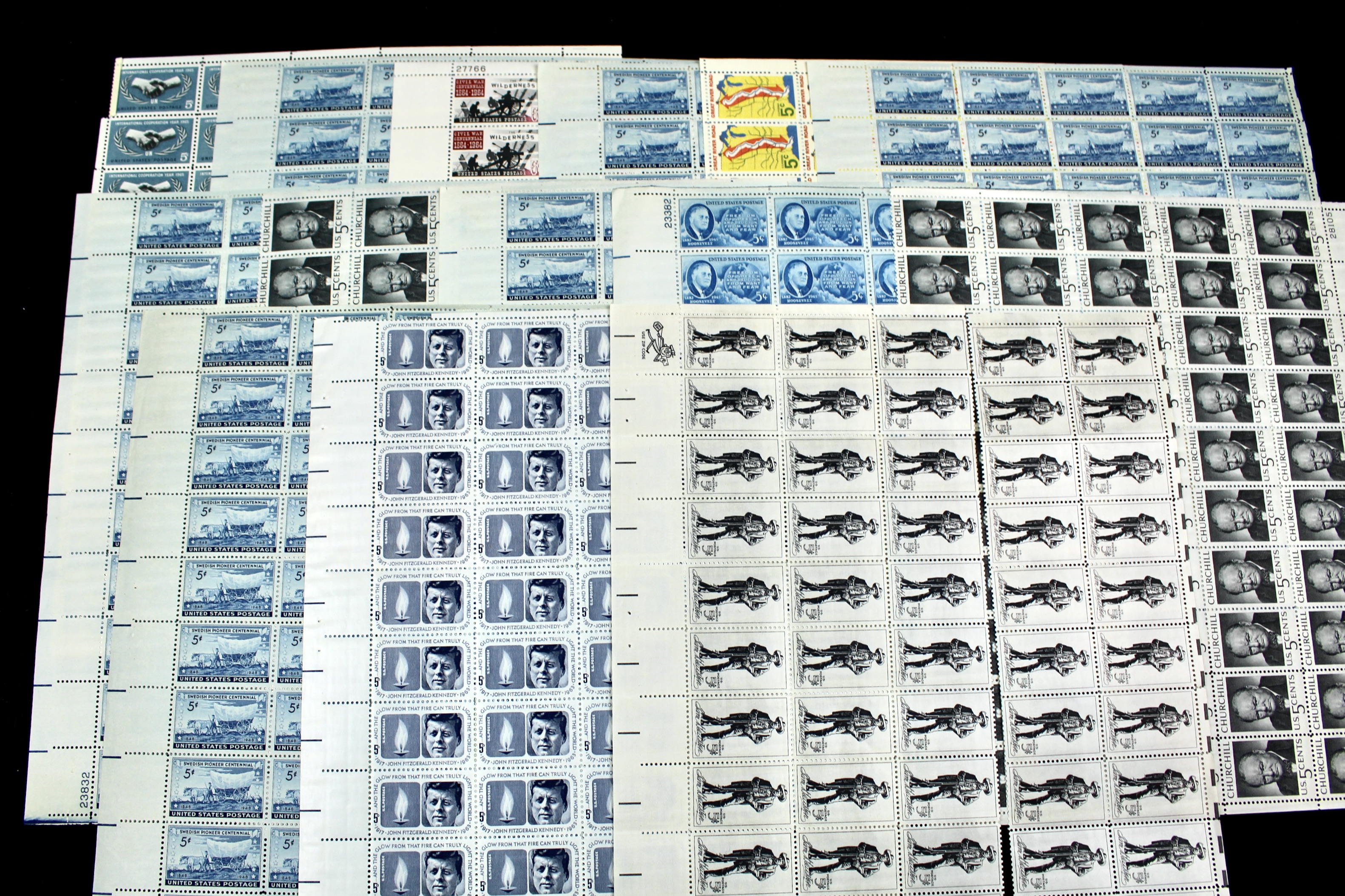 Grouping of 71 Full Postage Stamp Sheets