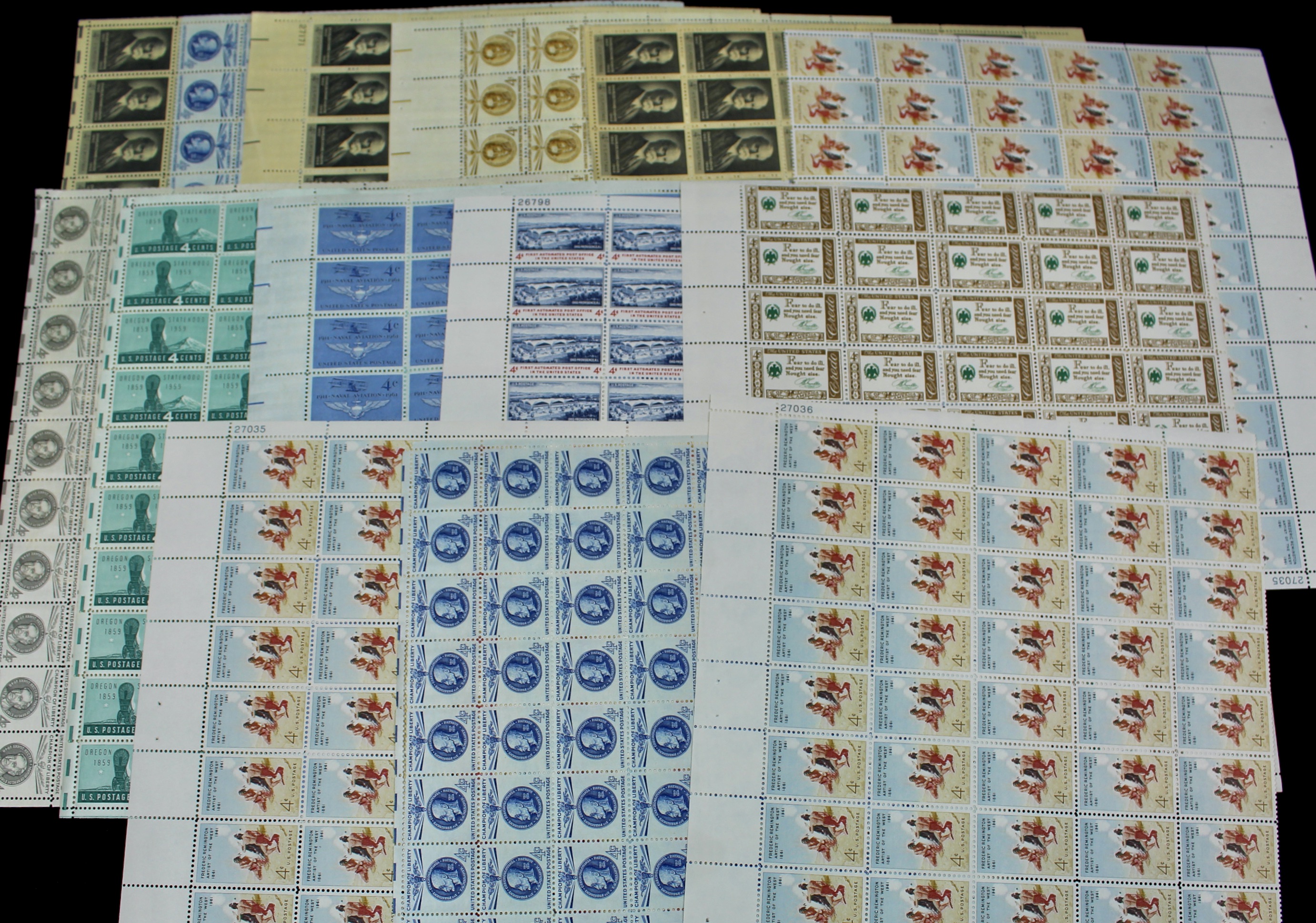 Grouping of 71 Full Postage Stamp Sheets