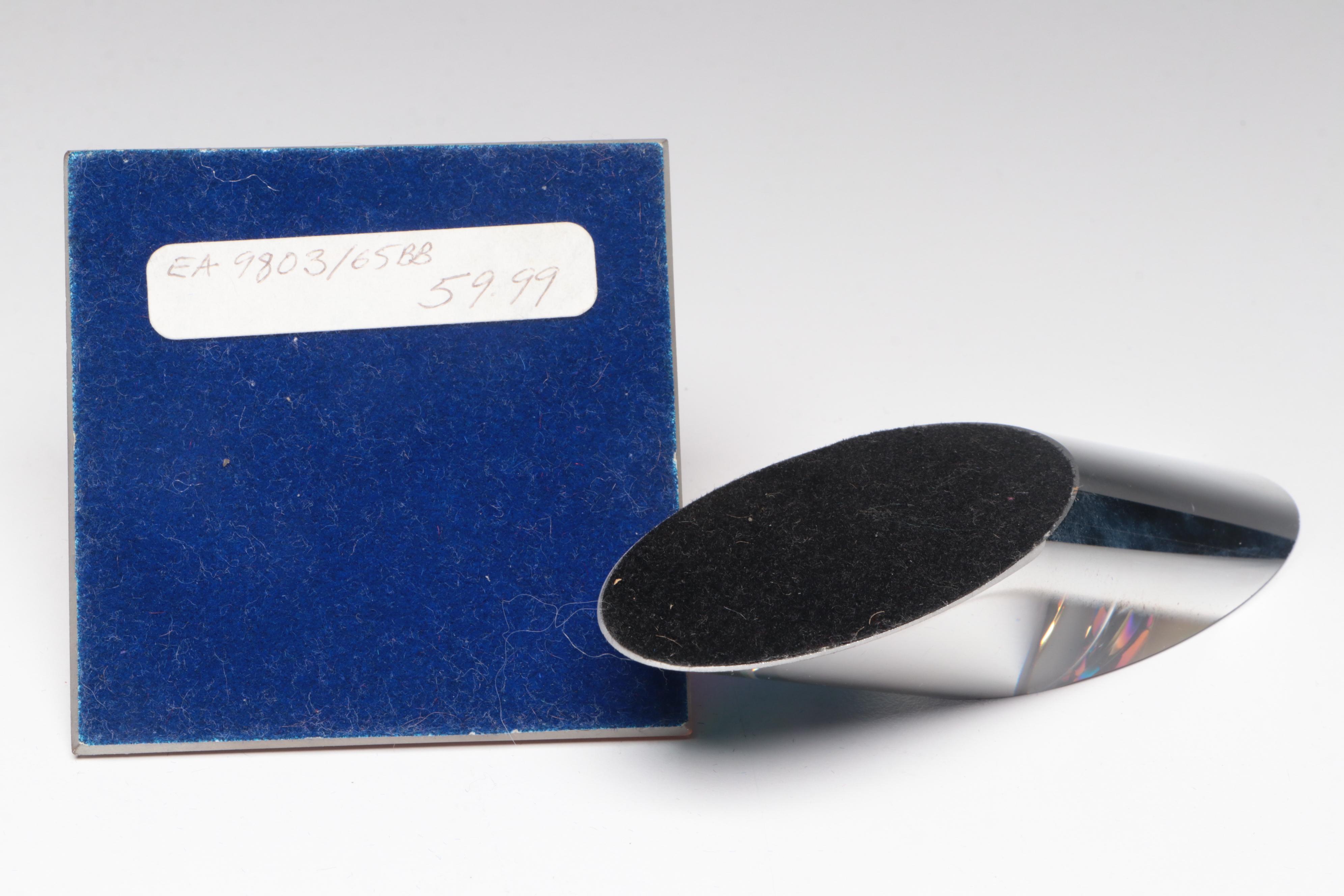 Glass Oblique Octagon Prism and Cylinders with Dichroic Glass Stepped Pyramid