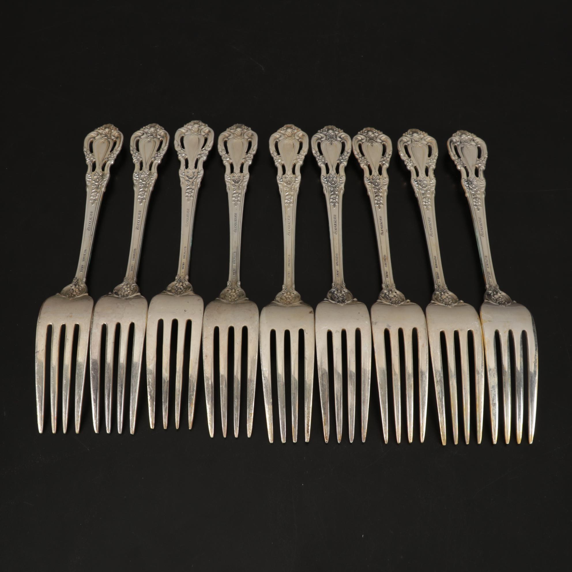 Lunt "Eloquence" Sterling Silver Flatware, Mid to Late 20th Century