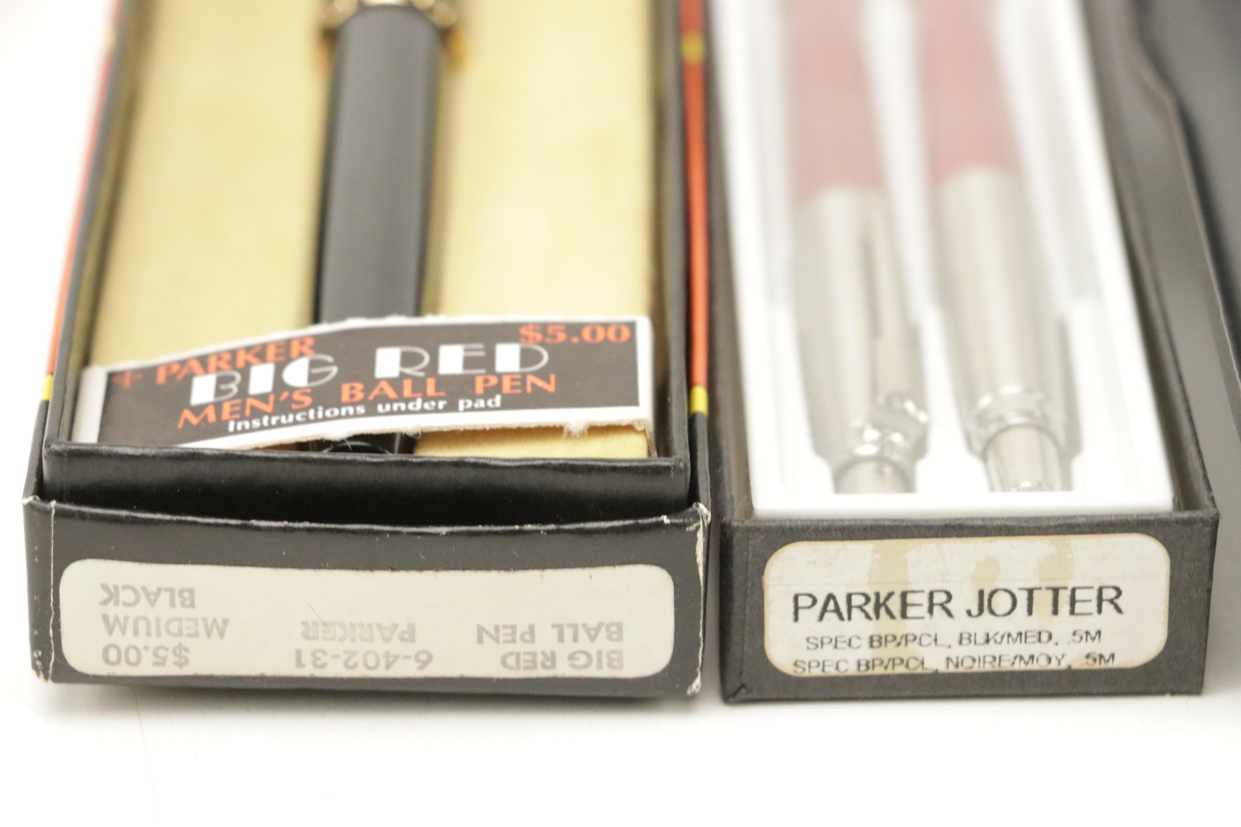Parker "Big Red" Ballpoint Pen with Other Cross and Parker Pens and Pencils