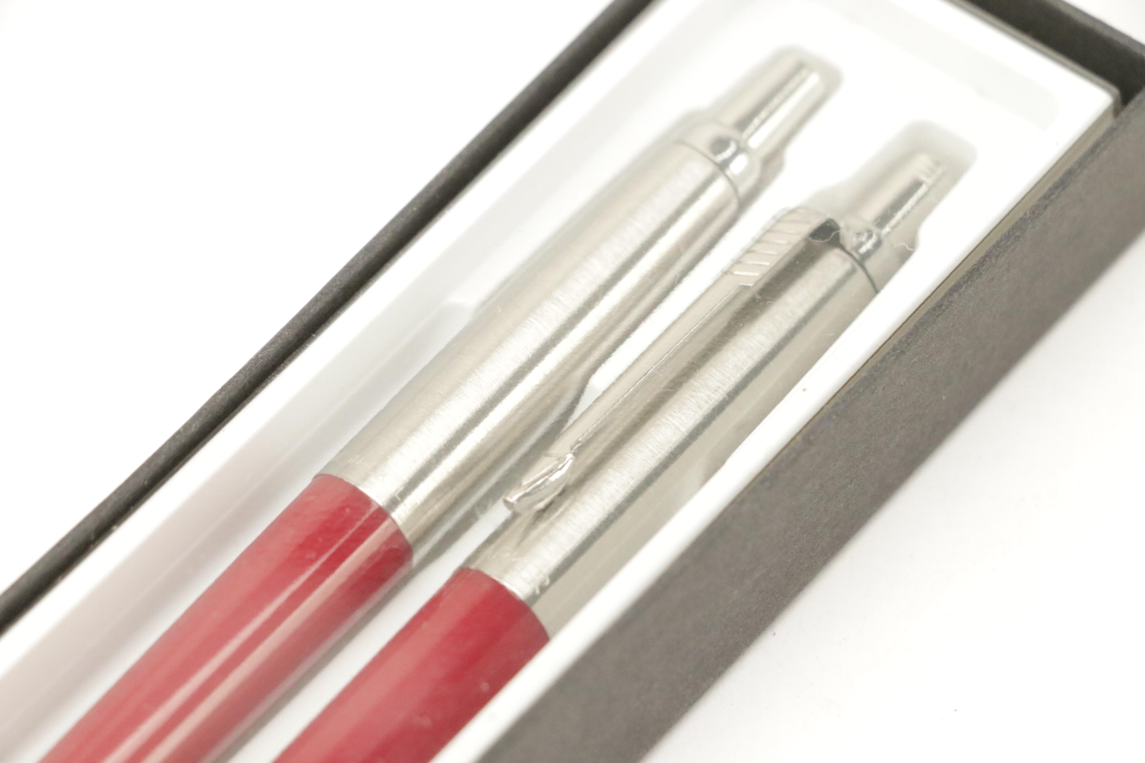 Parker "Big Red" Ballpoint Pen with Other Cross and Parker Pens and Pencils