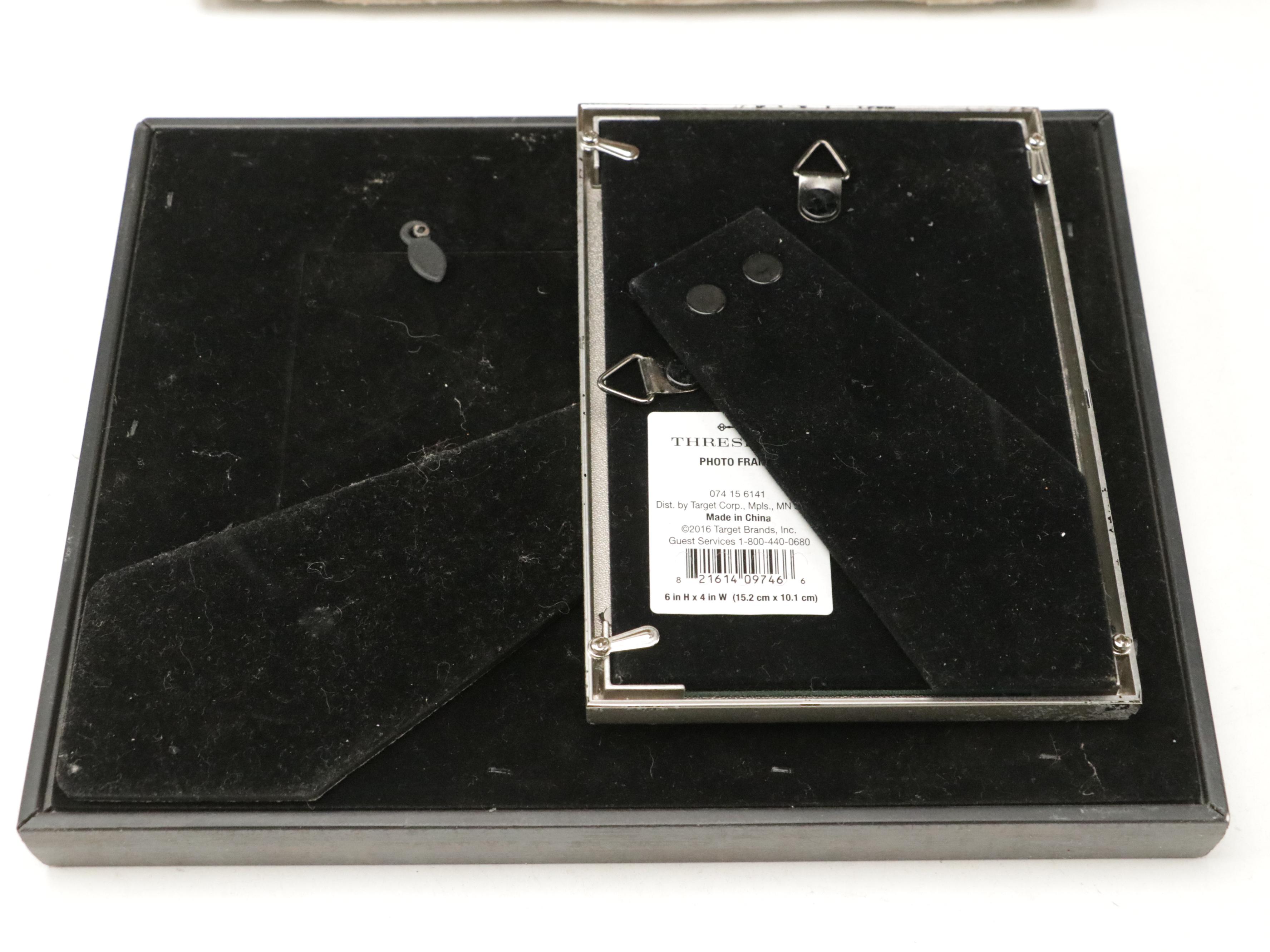 Contemporary Standing Wood Frame with Decorative Metal Flower with Other Frames