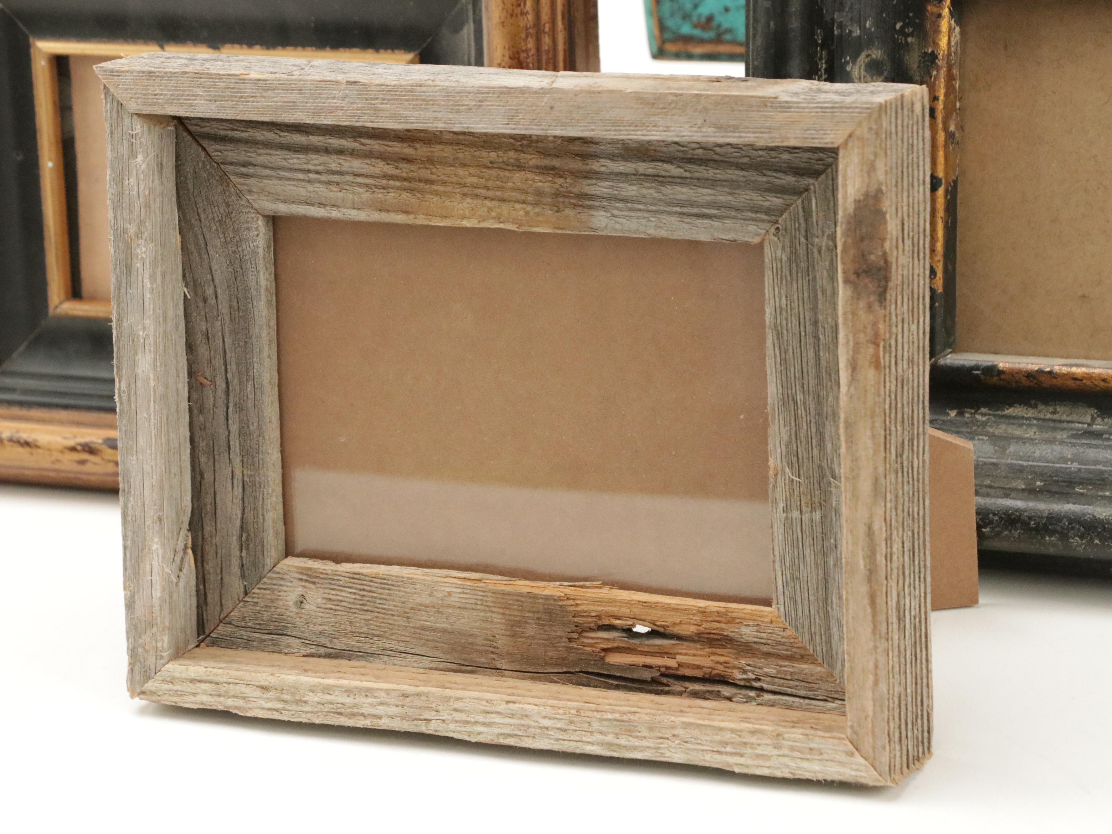 Contemporary Standing Wood Frame with Decorative Metal Flower with Other Frames