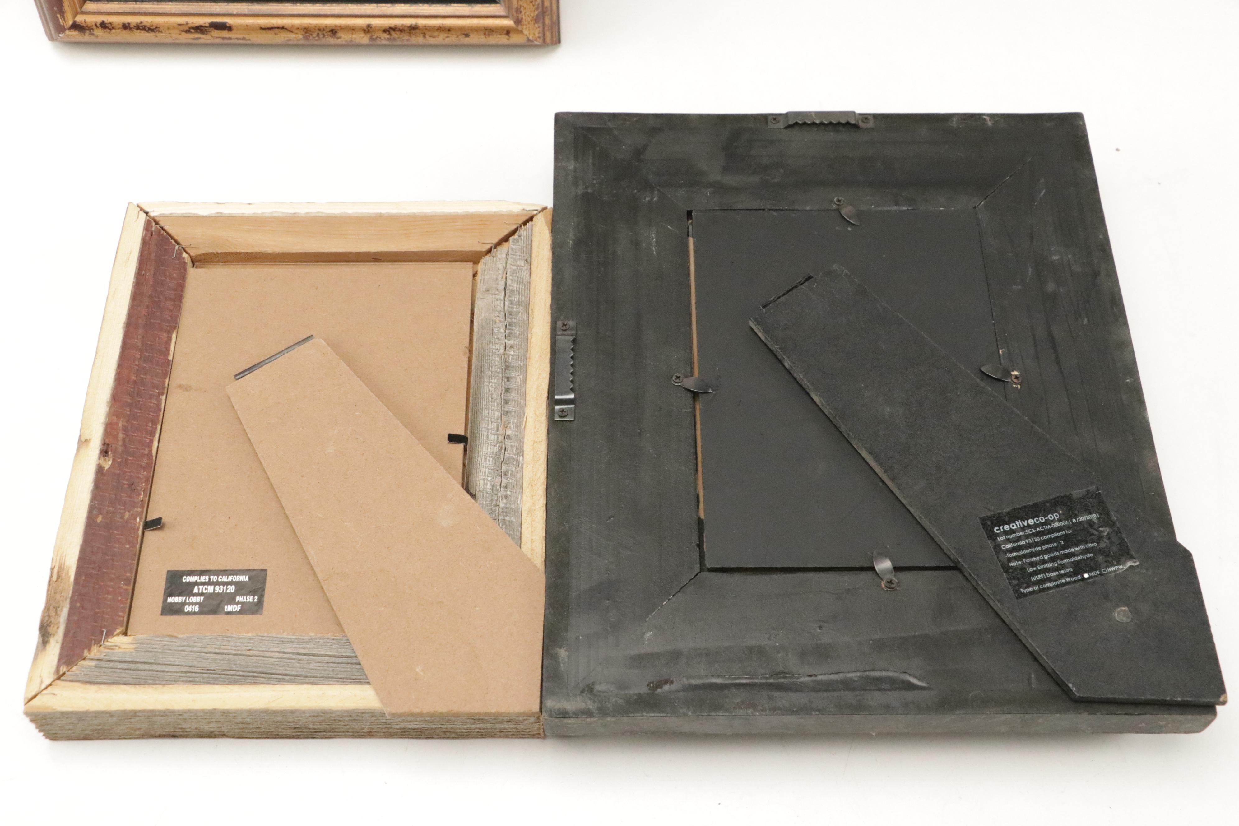 Contemporary Standing Wood Frame with Decorative Metal Flower with Other Frames