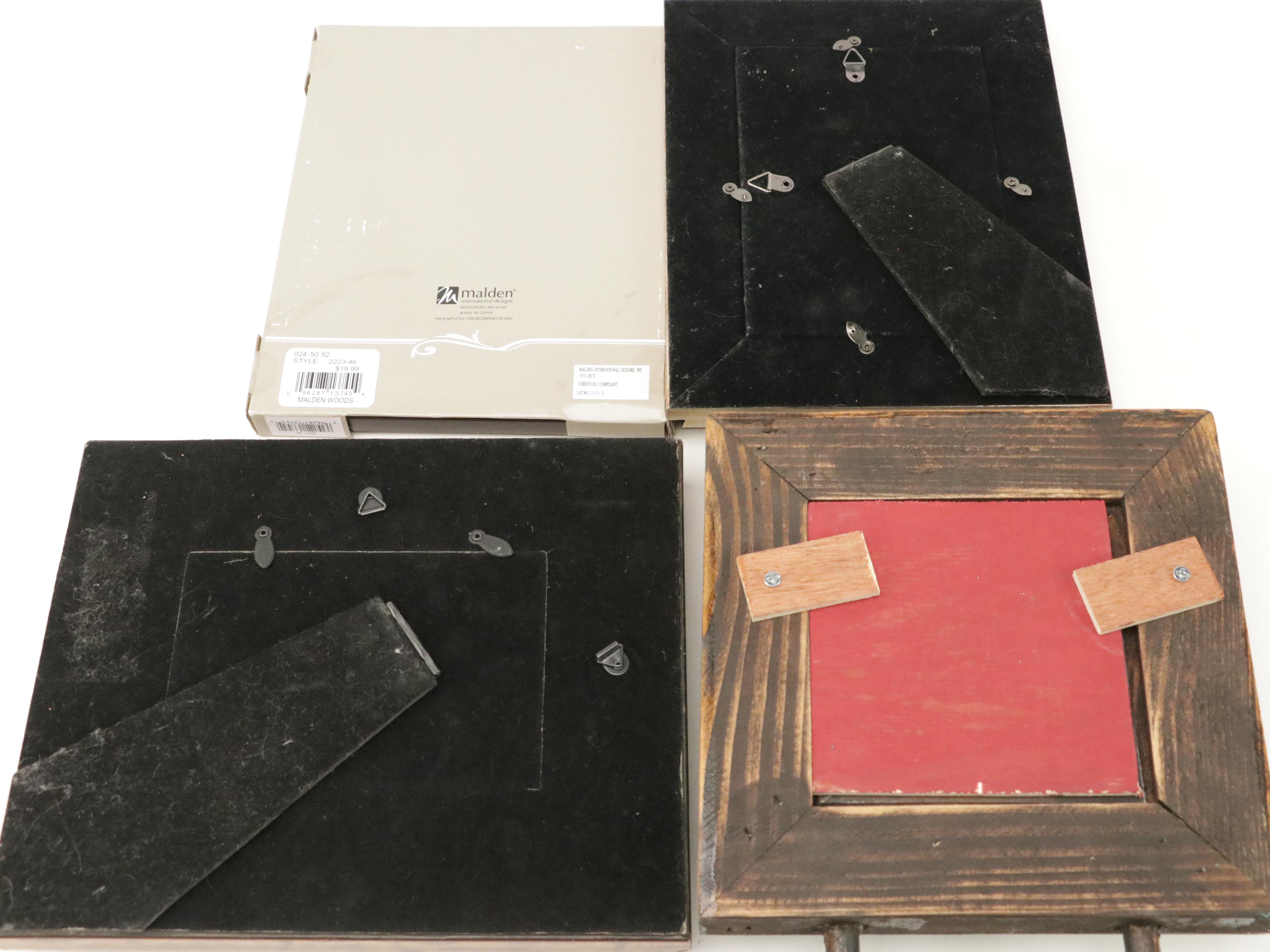 Contemporary Standing Wood Frame with Decorative Metal Flower with Other Frames