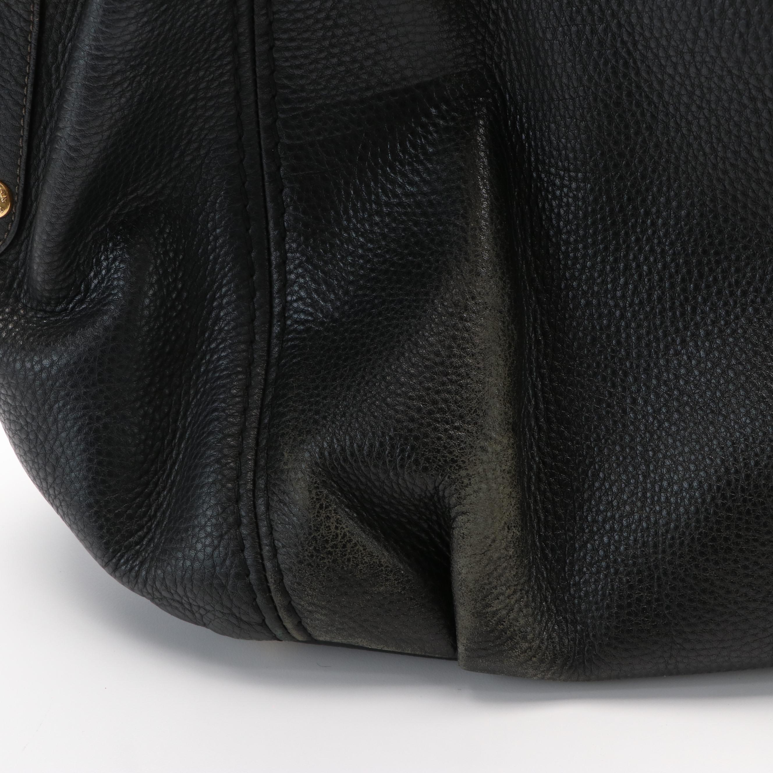 Prada Crossbody Tote in Black Vitello Daino Leather