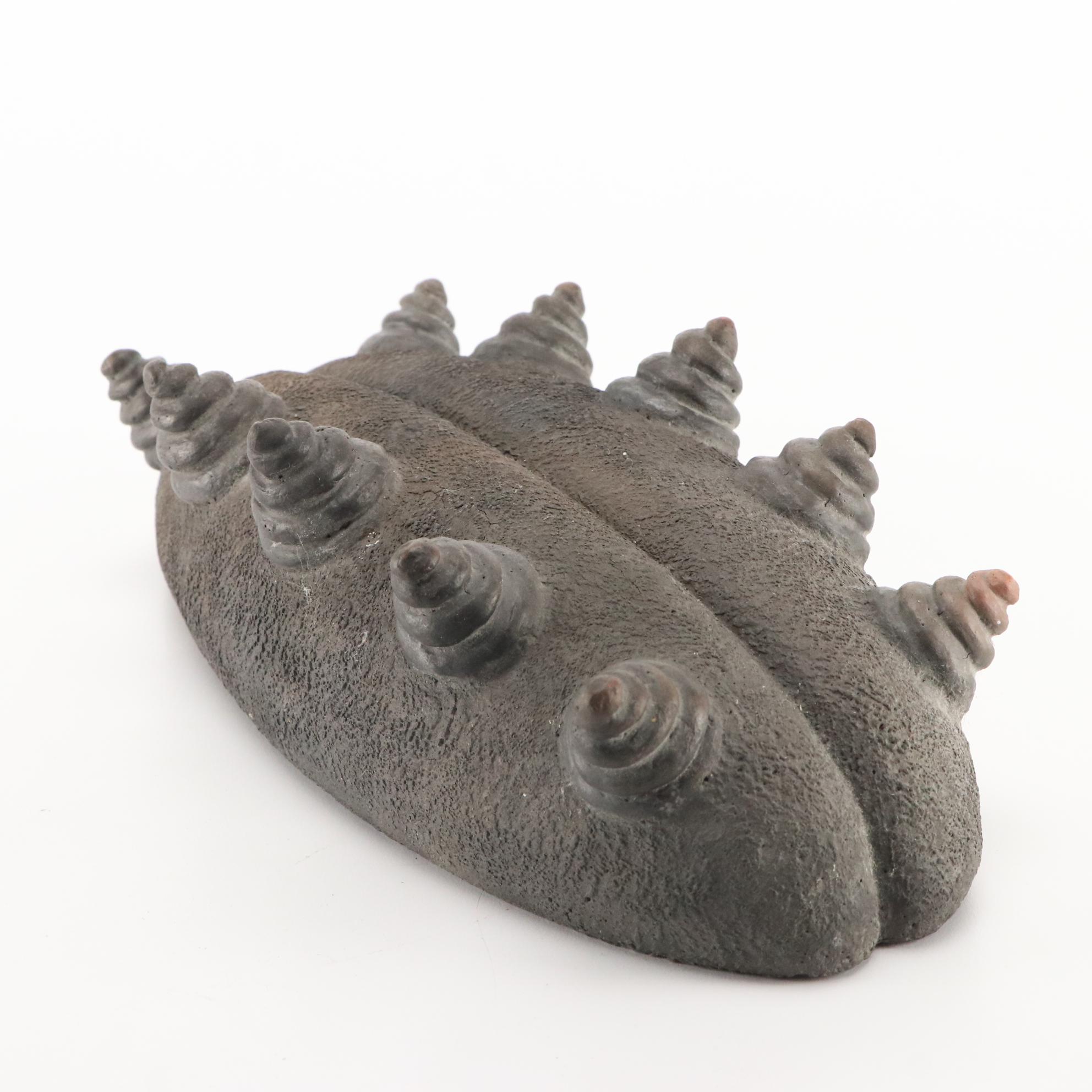 Hand-built Raku Fired Ceramic Sculpture with Raised Cones