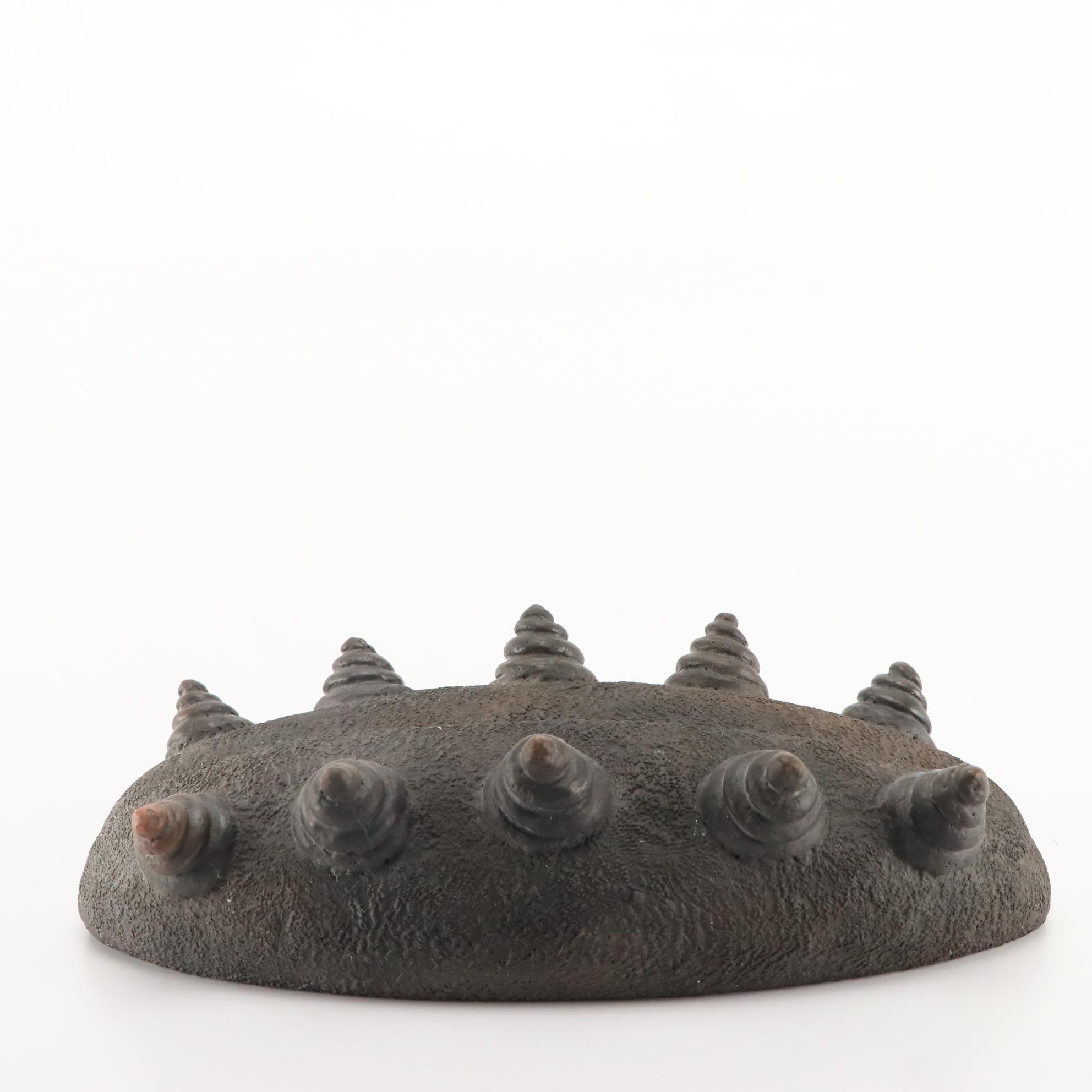 Hand-built Raku Fired Ceramic Sculpture with Raised Cones