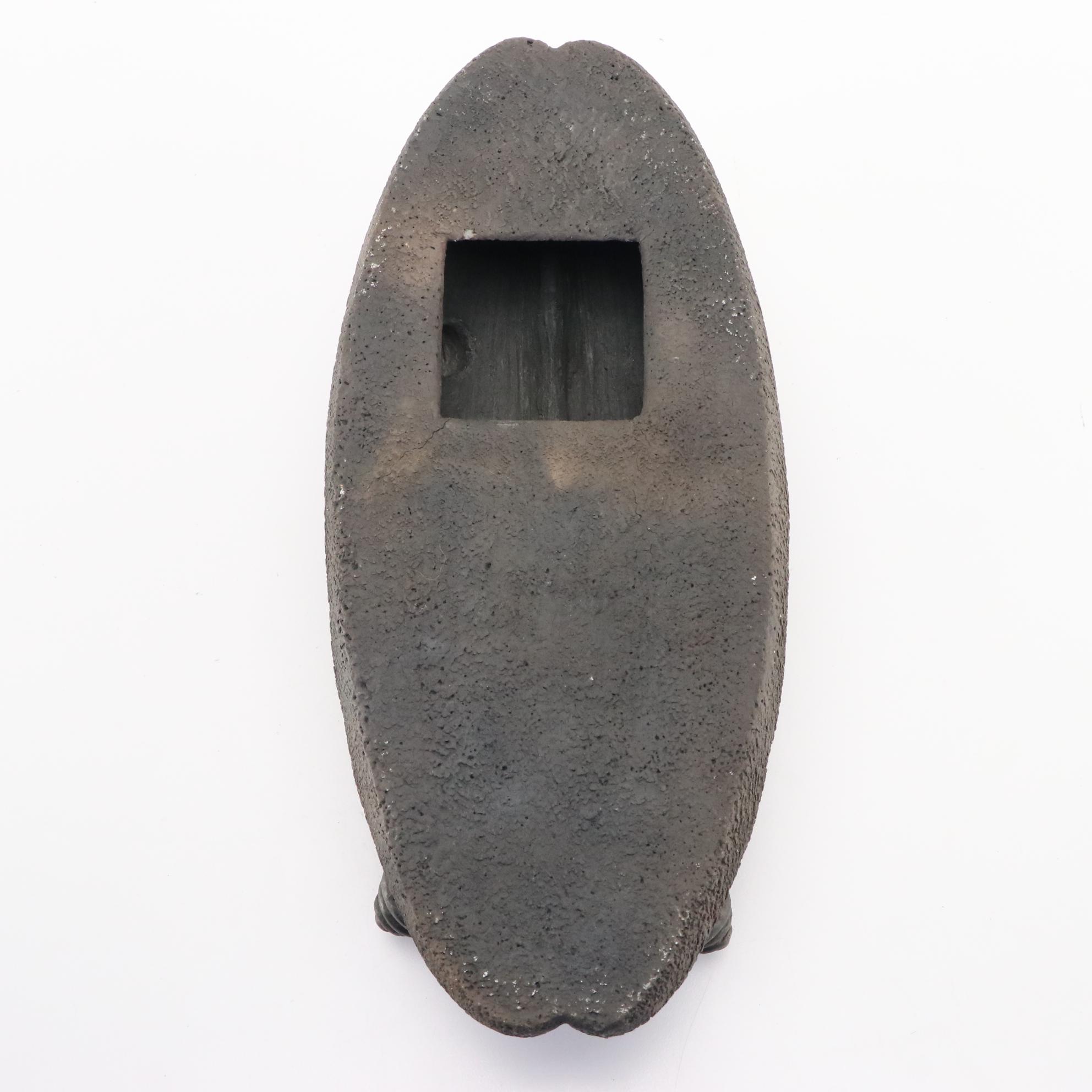 Hand-built Raku Fired Ceramic Sculpture with Raised Cones