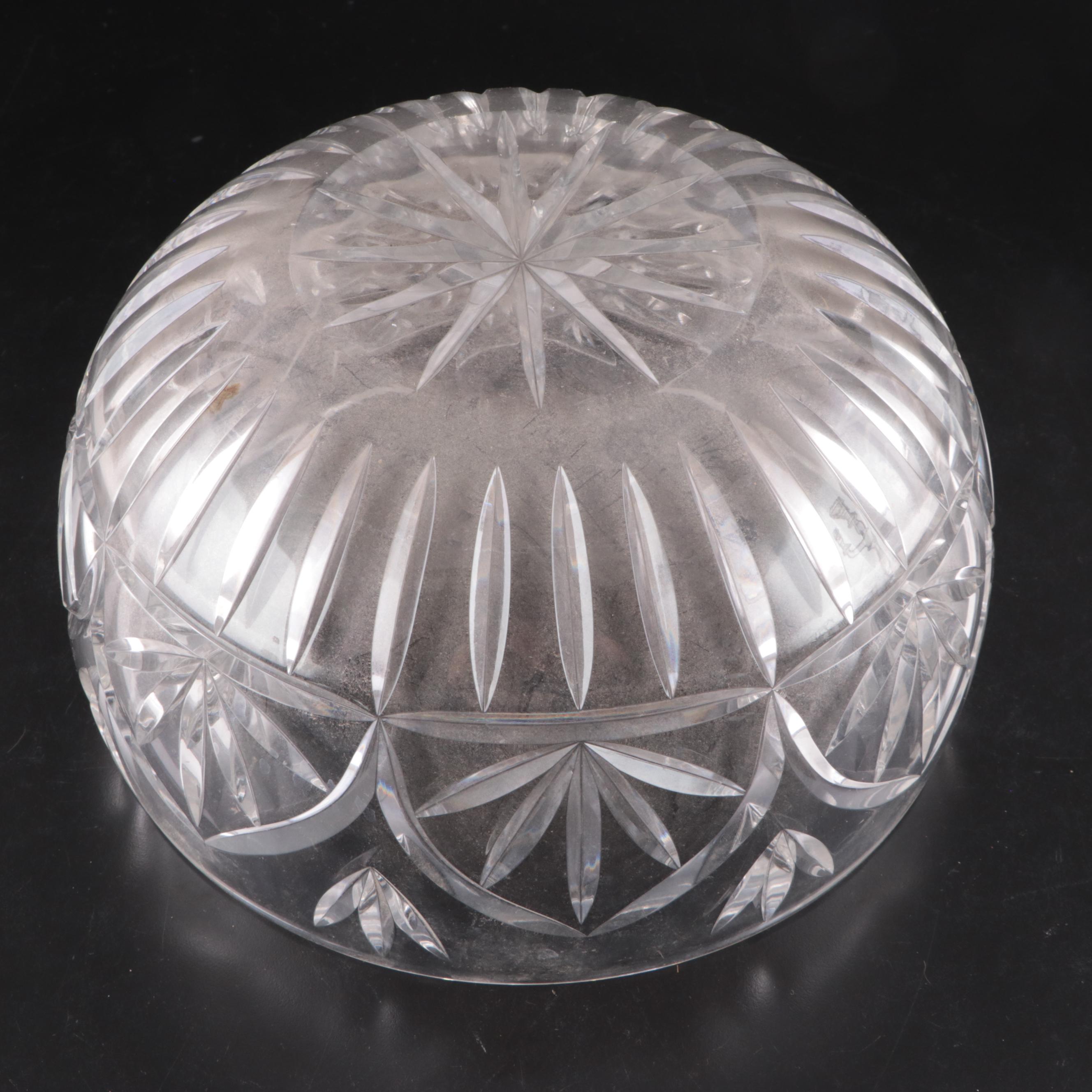 Royal Brierley Crystal Bowl with Other Cut Glass Bowls and Candelabra