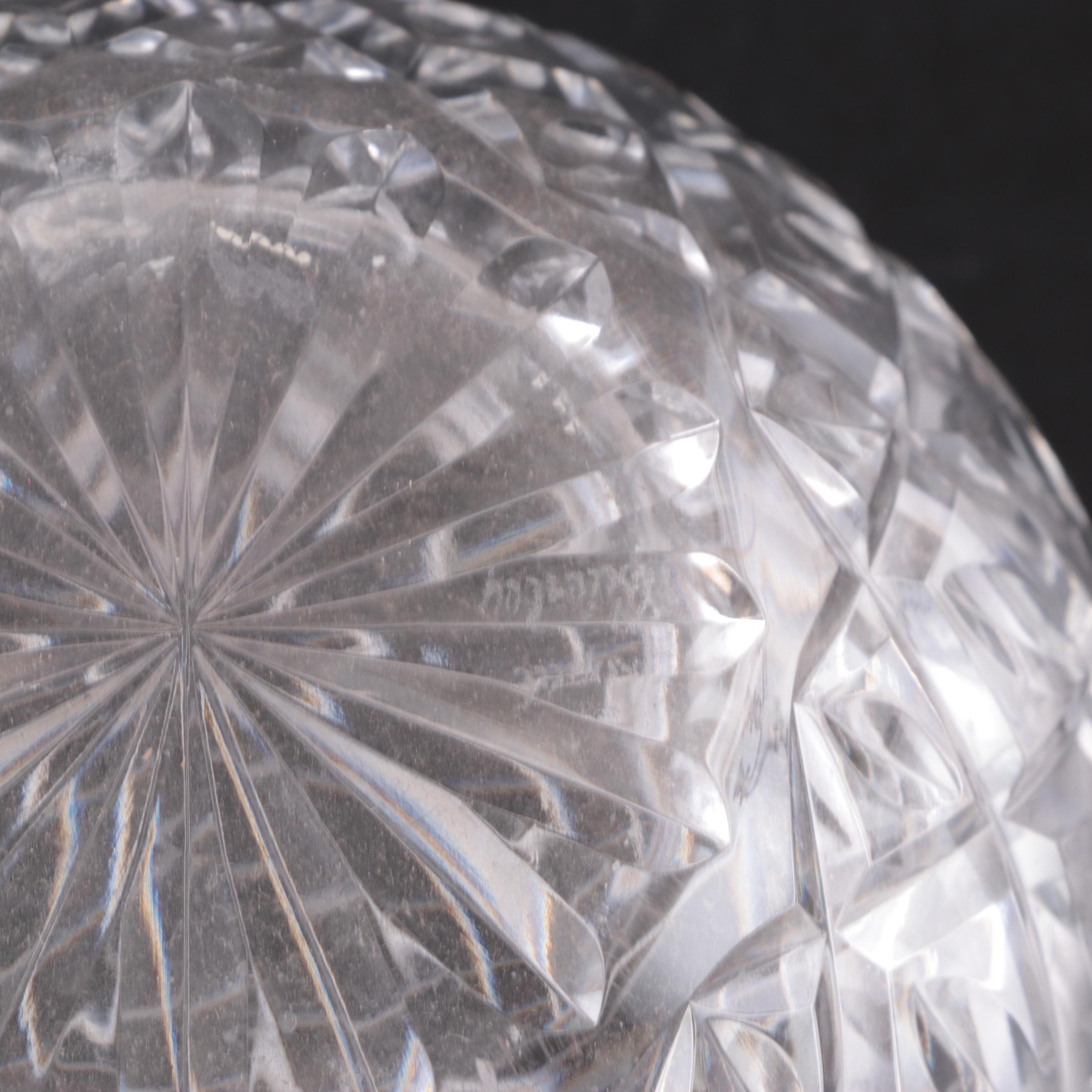 Royal Brierley Crystal Bowl with Other Cut Glass Bowls and Candelabra