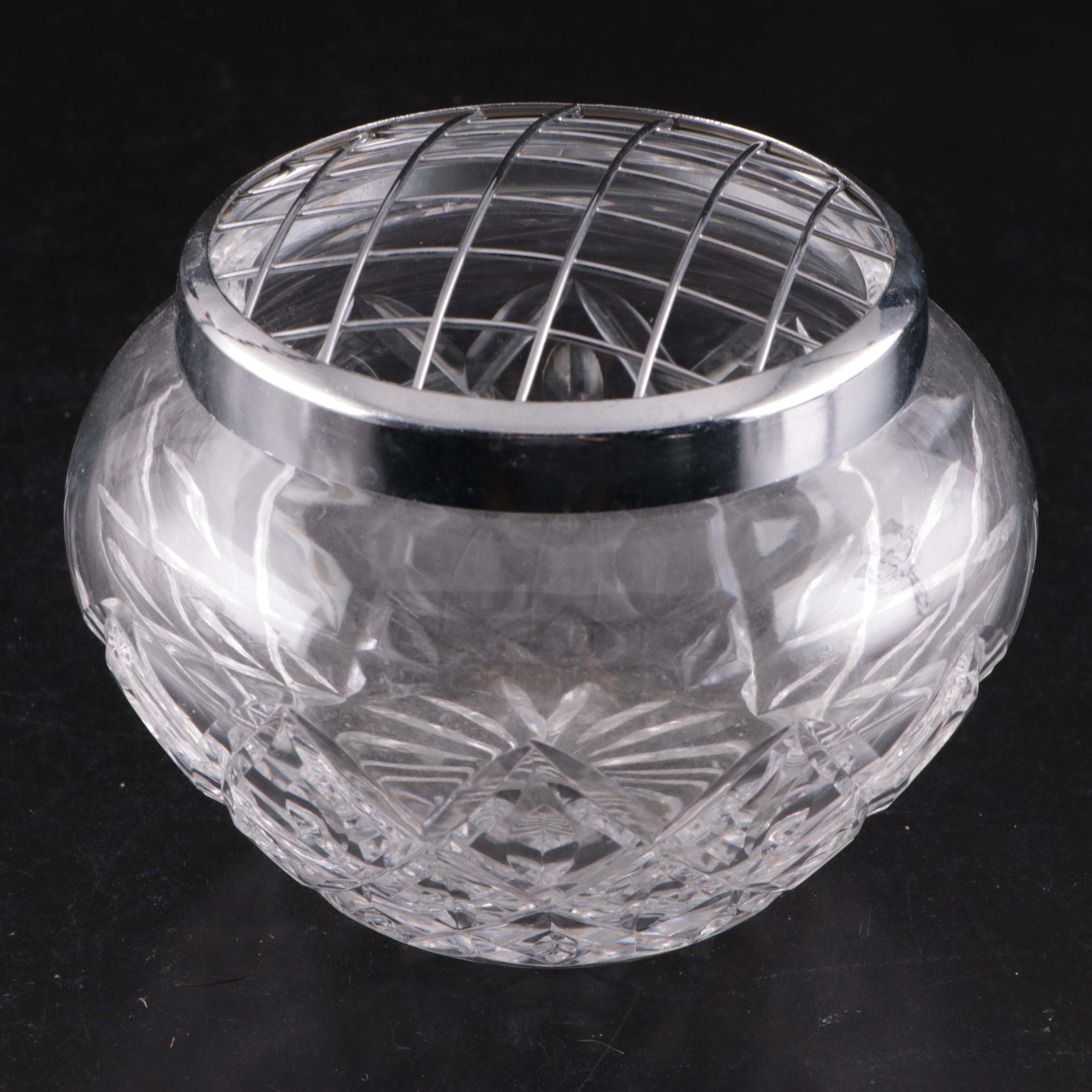 Royal Brierley Crystal Bowl with Other Cut Glass Bowls and Candelabra