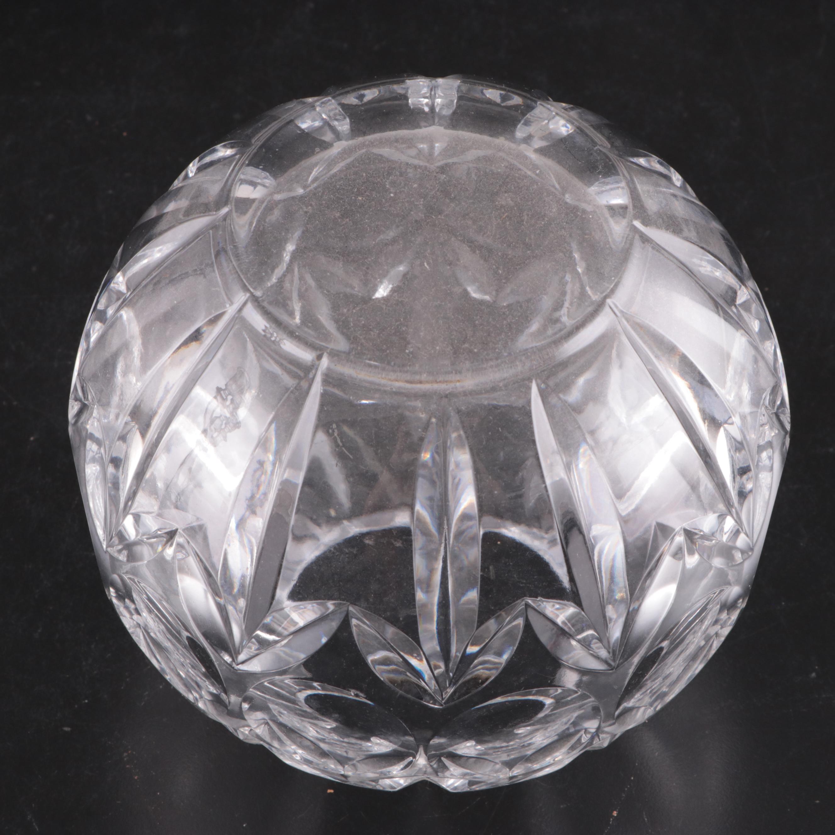 Royal Brierley Crystal Bowl with Other Cut Glass Bowls and Candelabra