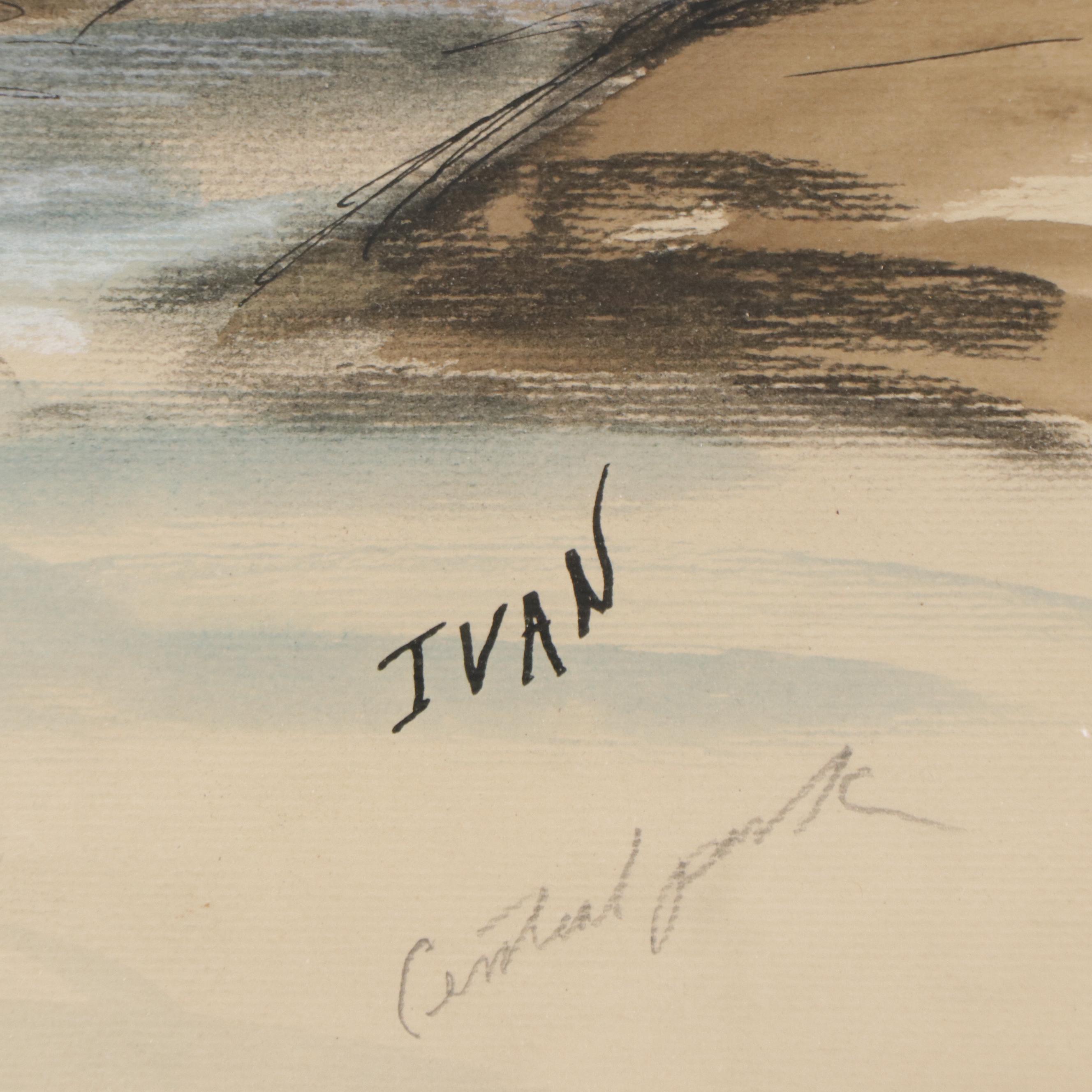 Pen & Ink With Watercolor Landscape Sketch "Central Park"