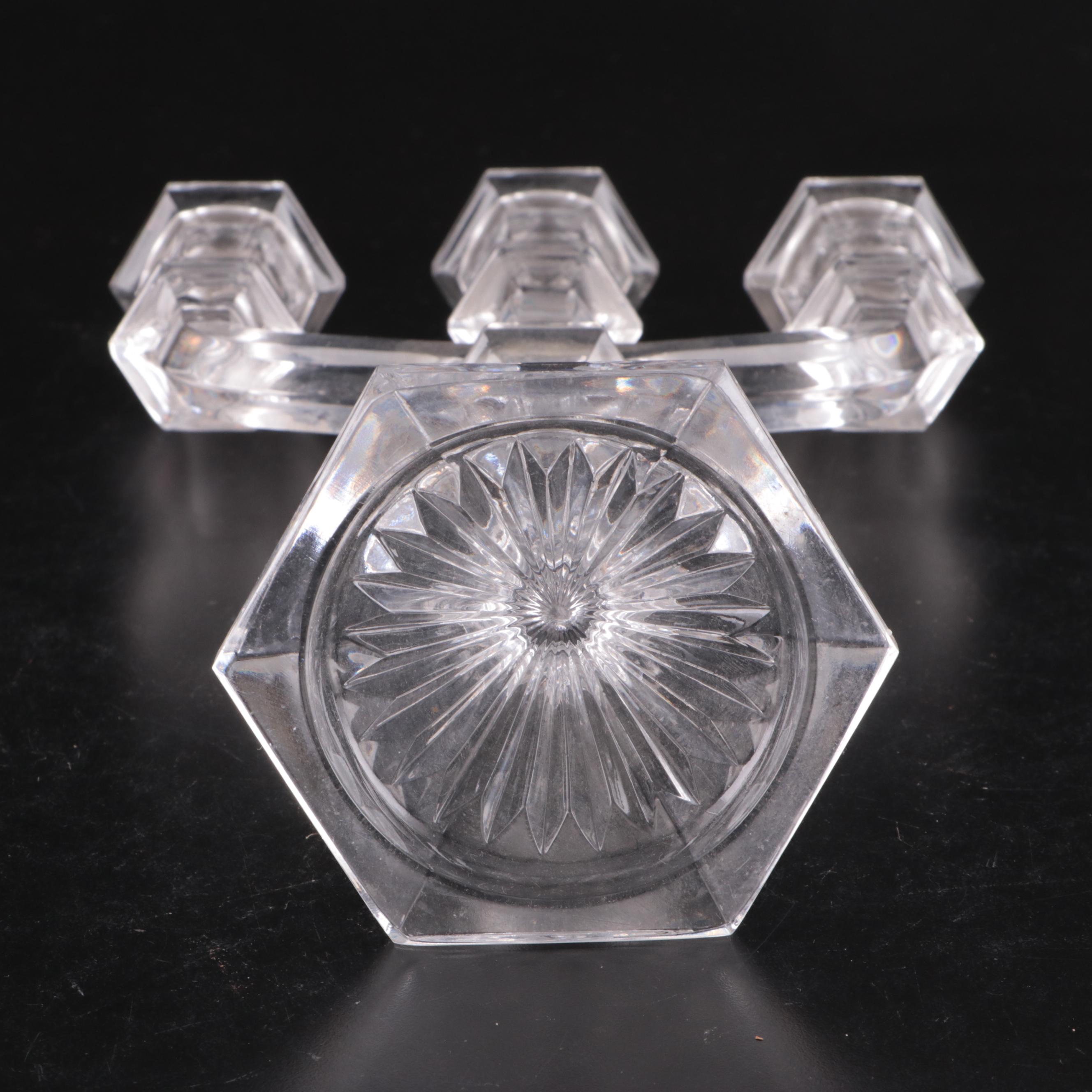 Royal Brierley Crystal Bowl with Other Cut Glass Bowls and Candelabra