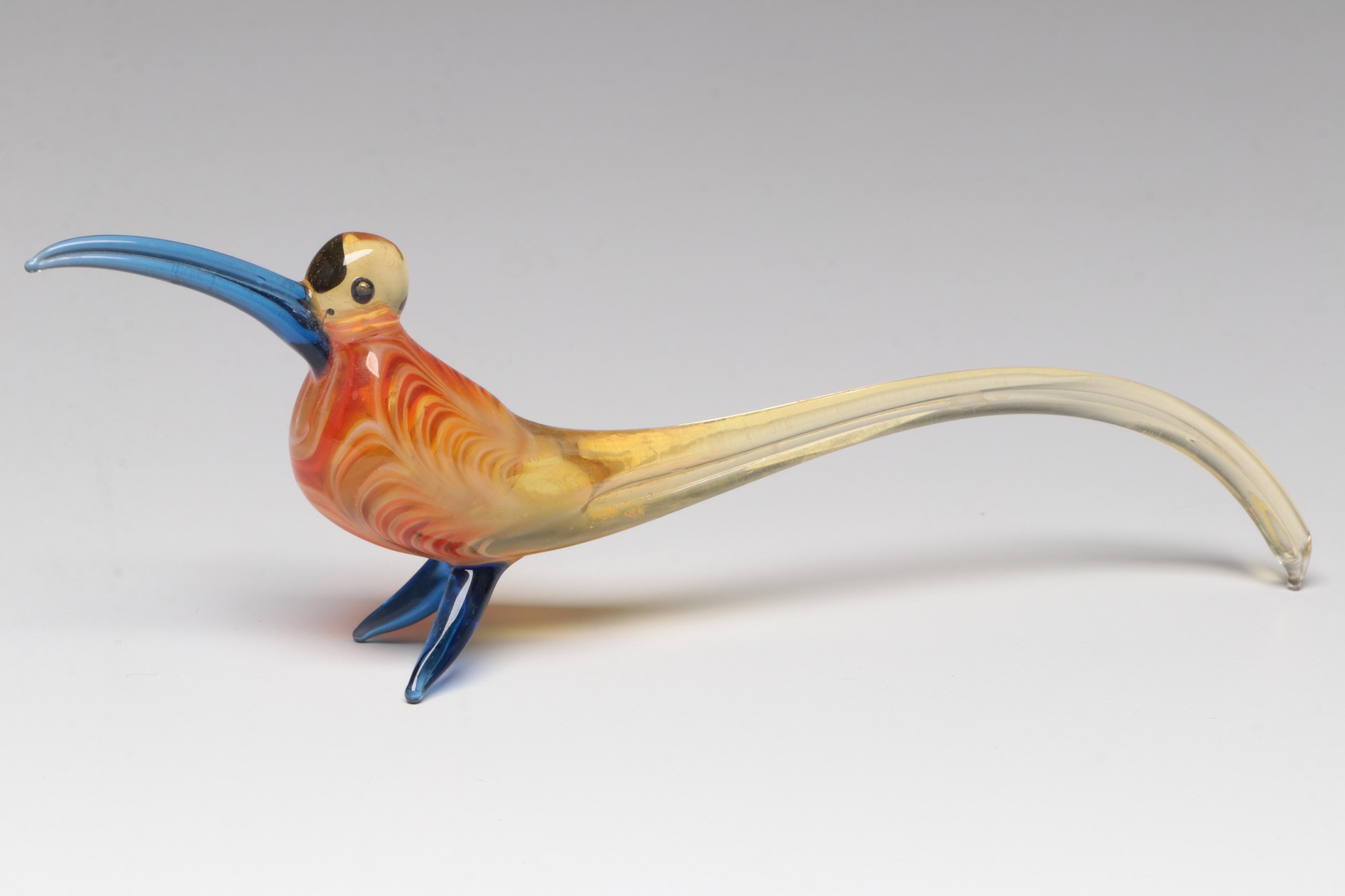 Handmade Art Glass Bowls with Apple, Mushroom, and Bird Paperweights