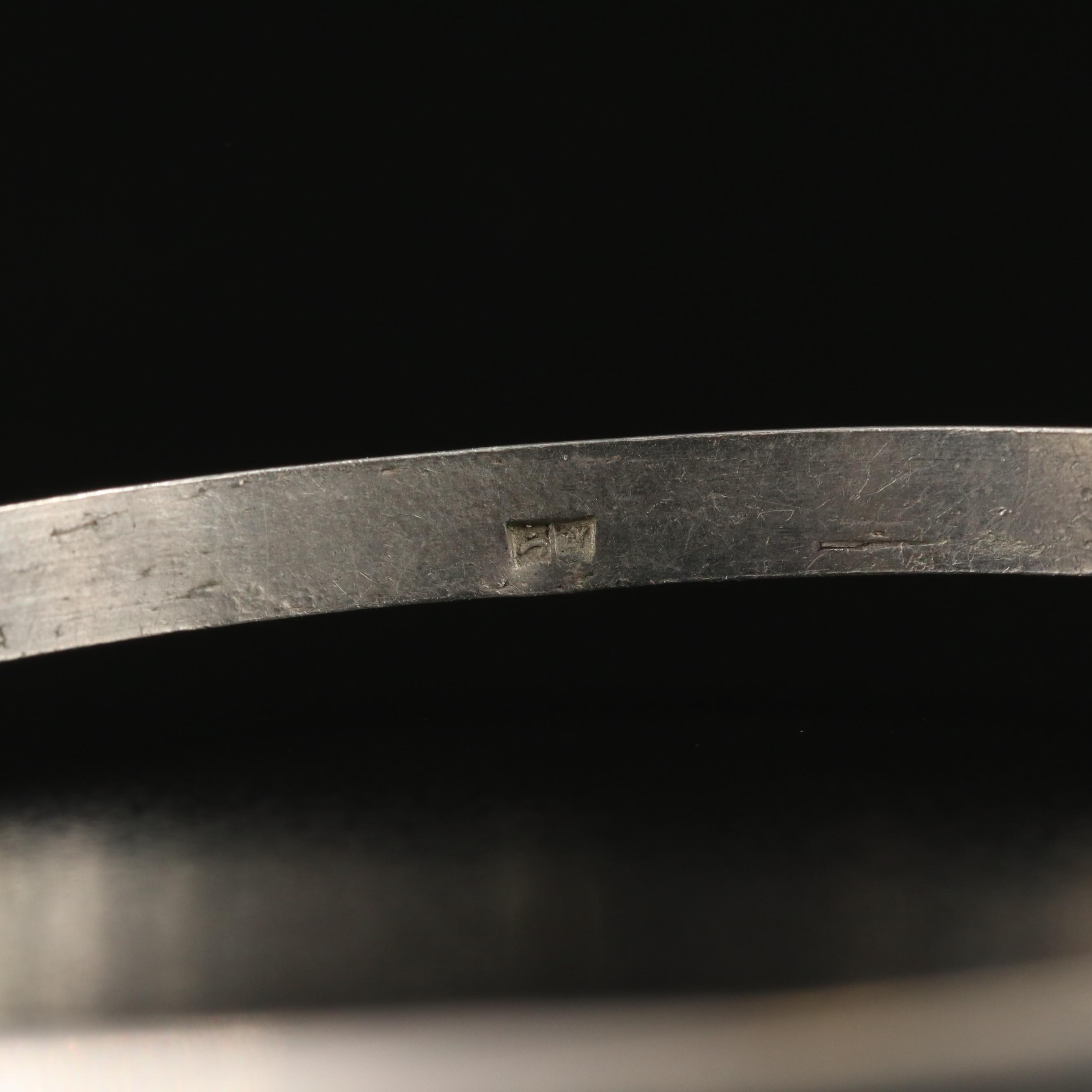 Vintage Egyptian 800 Silver Hieroglyph Bangle