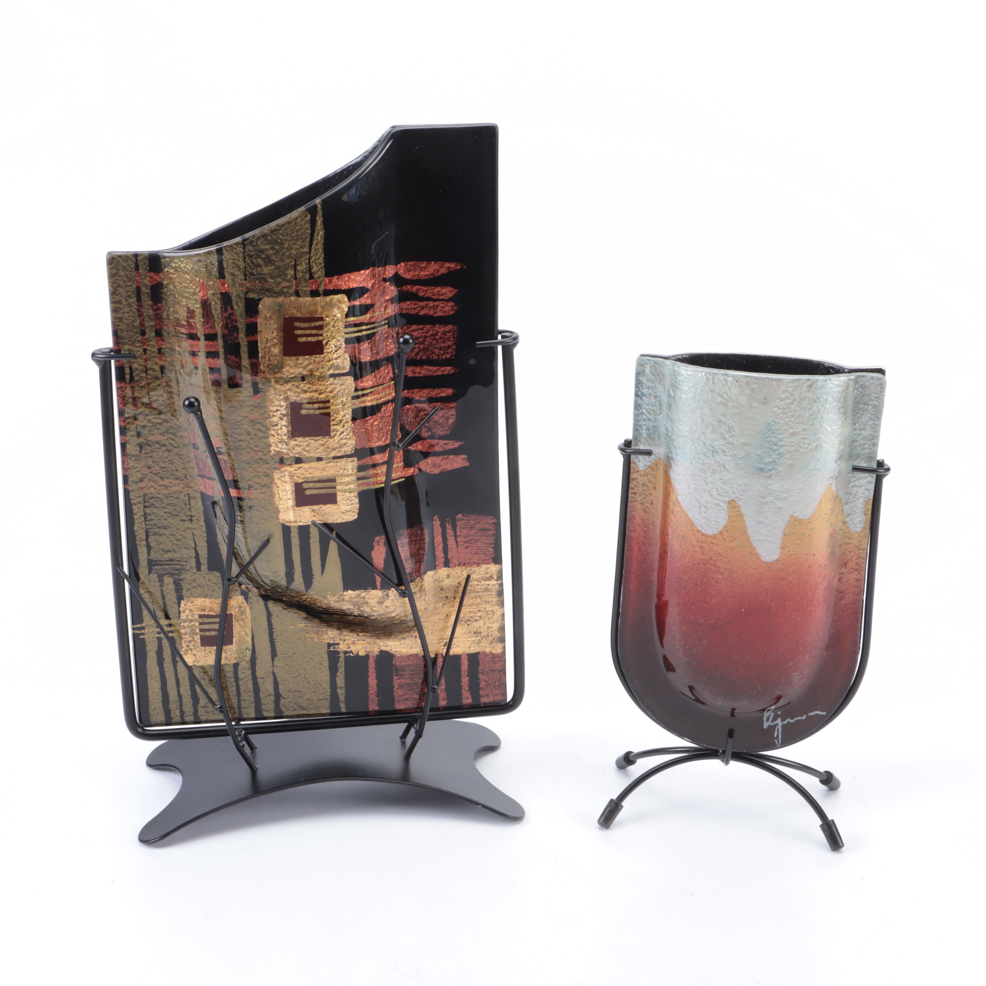 Benjamin Chang Jasmine Art Glass Slumped and Fused Glass Vessels