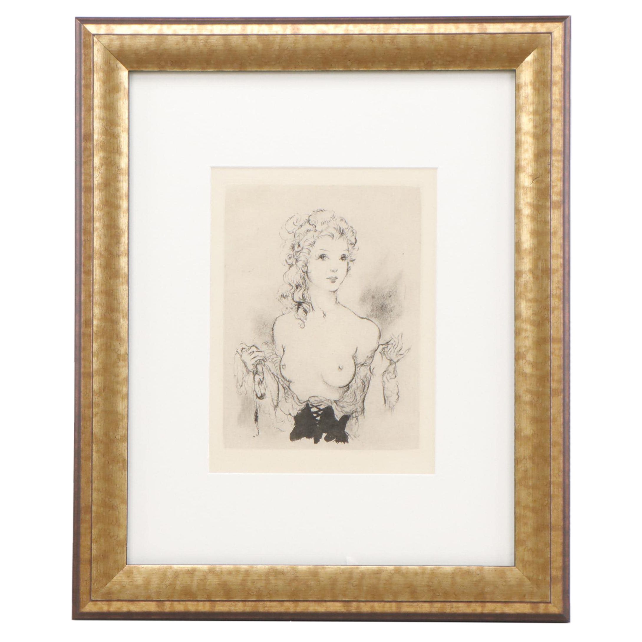 Louis Icart Etching Bookplate from "Félicia ou Mes Fredaines," 1947