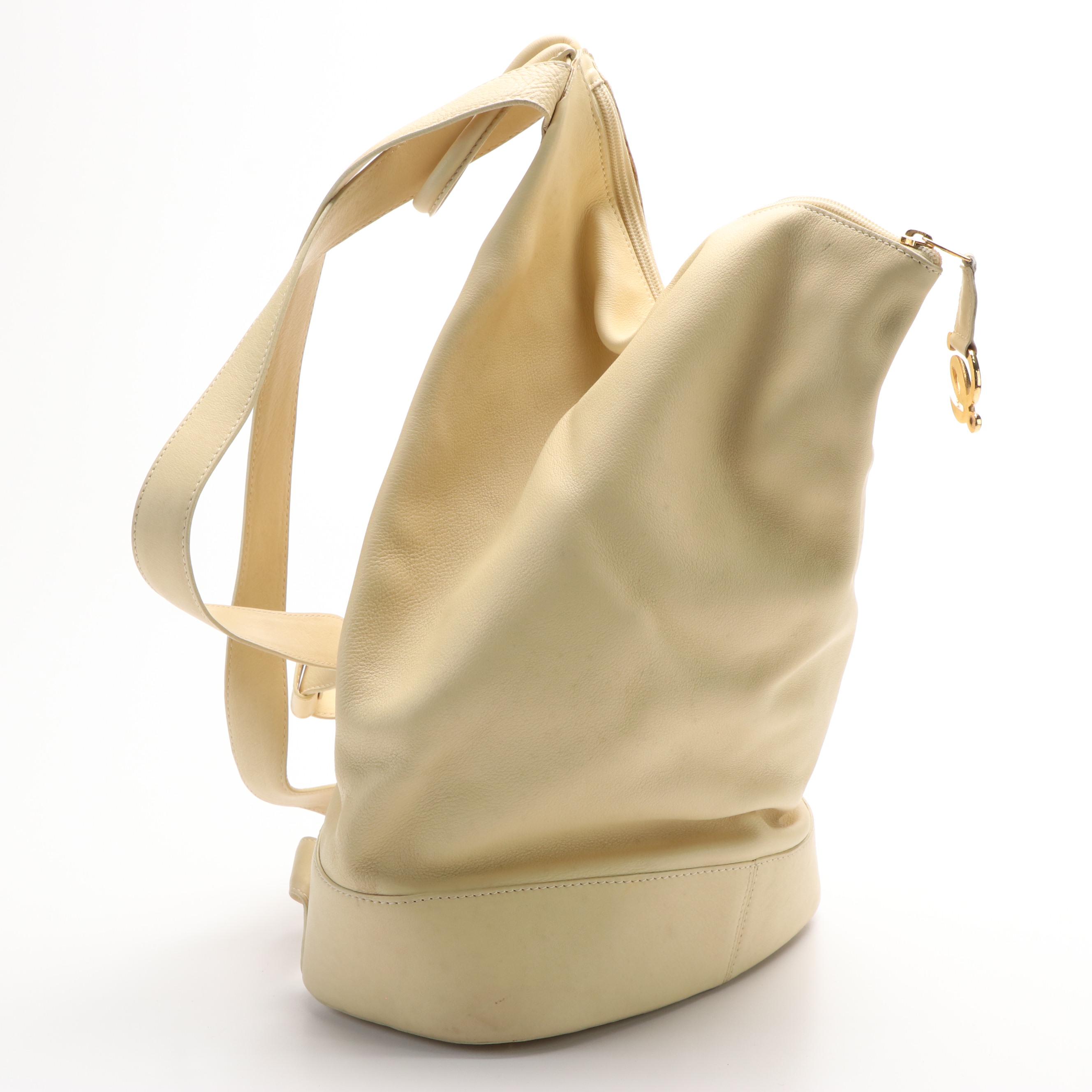 Loewe Anton Beige Leather Shoulder Sling Backpack Bag