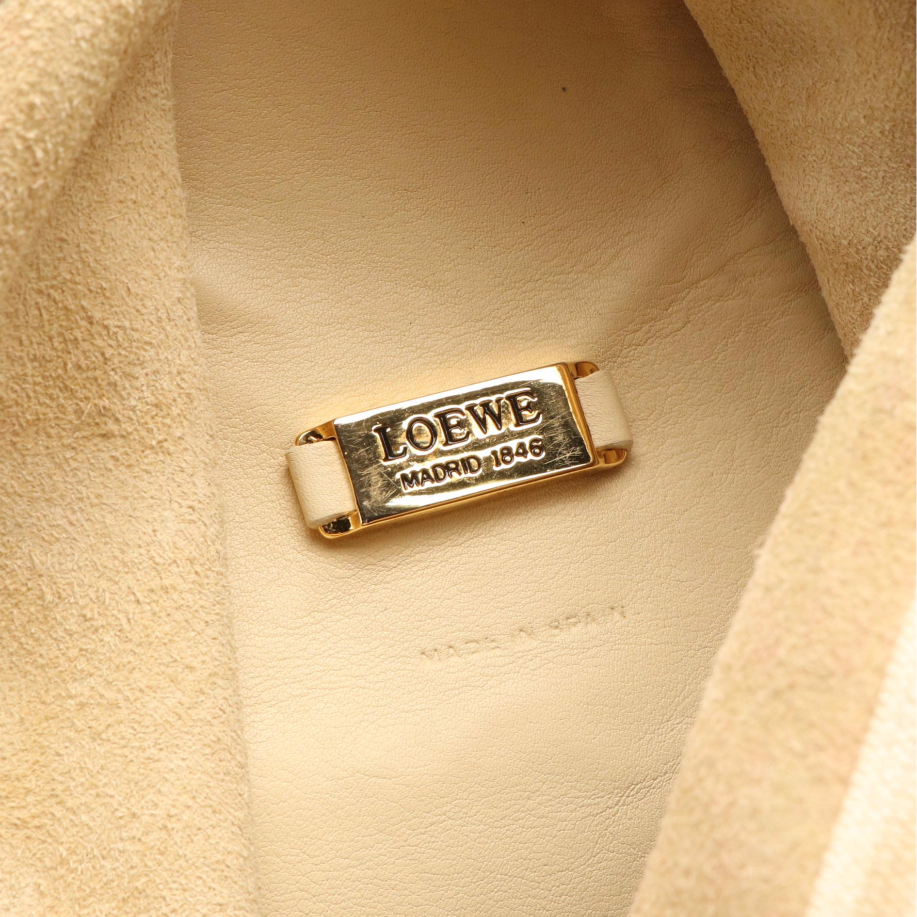 Loewe Anton Beige Leather Shoulder Sling Backpack Bag