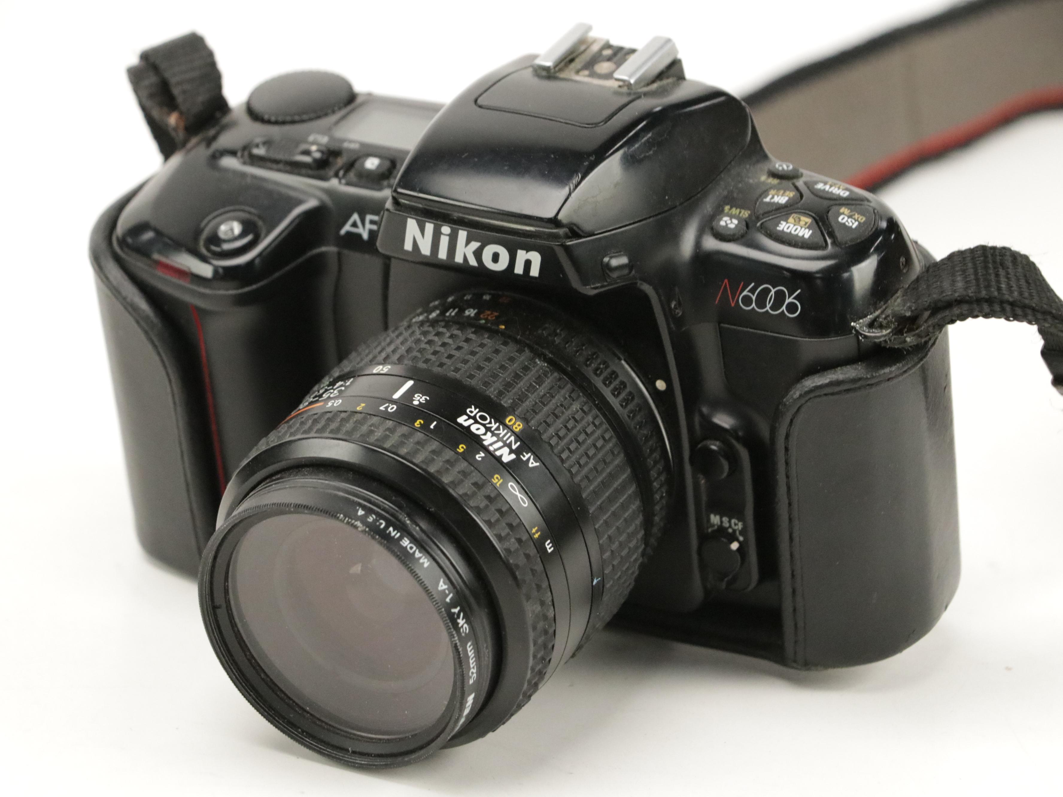 Nikon N90S and N6006 SLR 35mm Cameras with Camera Bag, 1990s