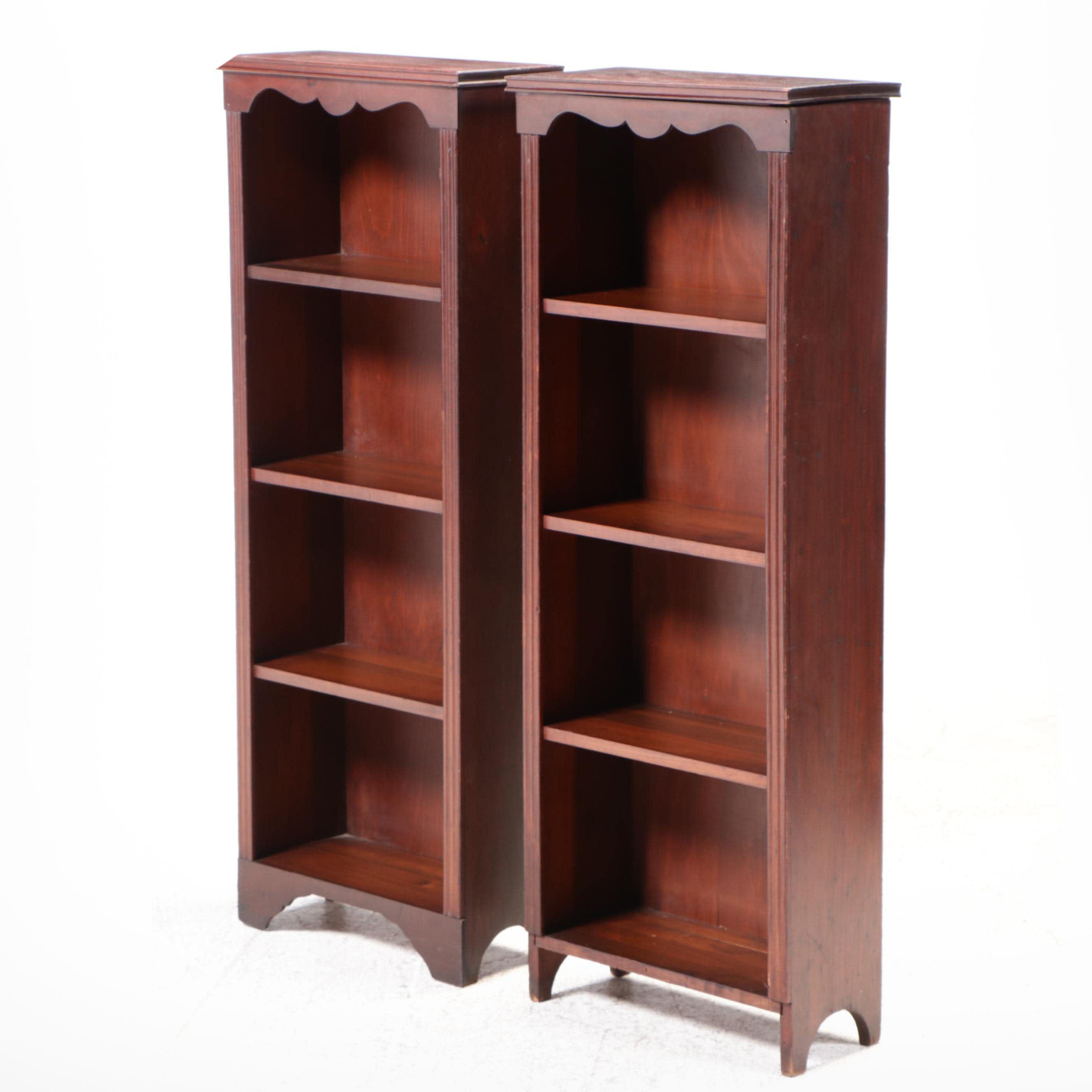 Pair of Small Frankson Federal Style MahoganyStained FourShelf Open