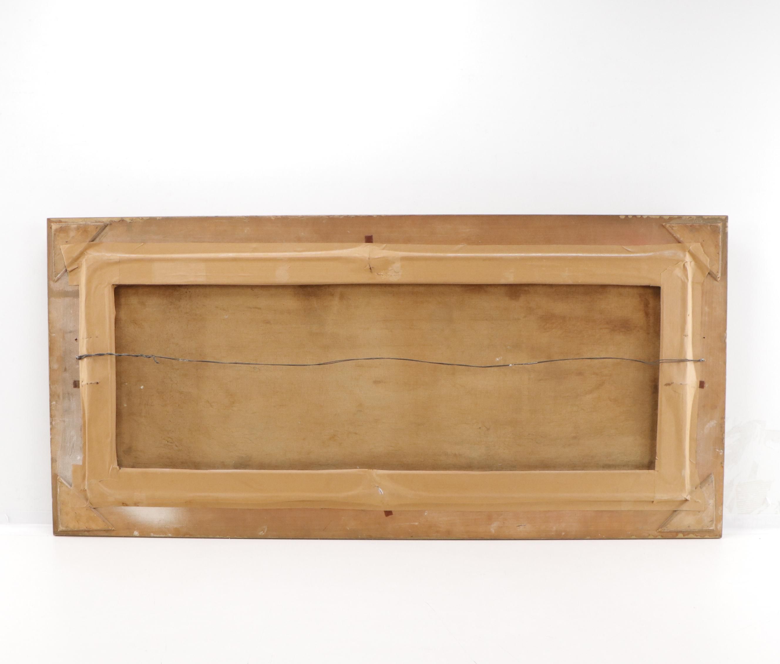 American School Late Autumn Woodland Landscape Oil Painting, Circa 1900