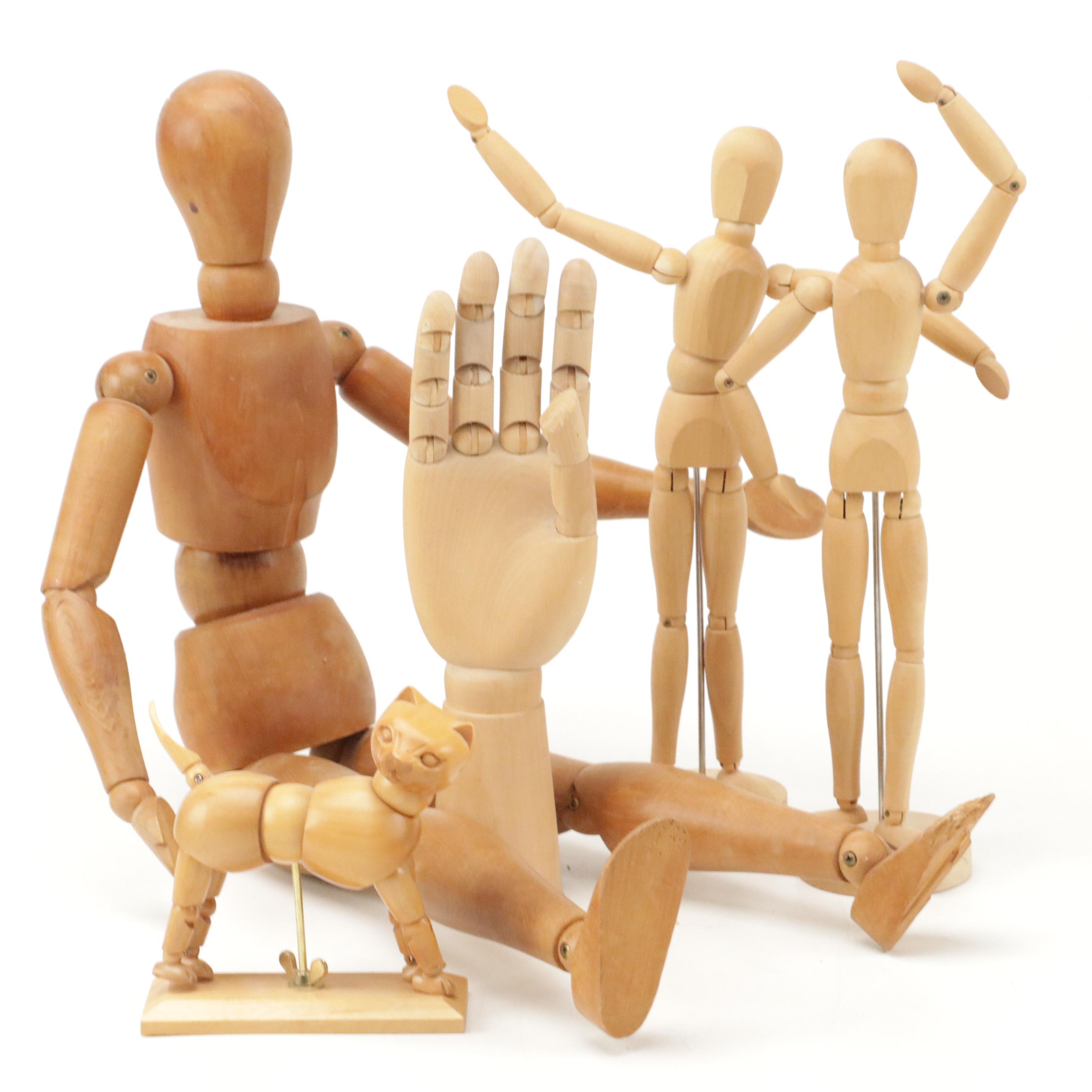 Wood Poseable Mannequin and Other Jointed Figures for Drawing