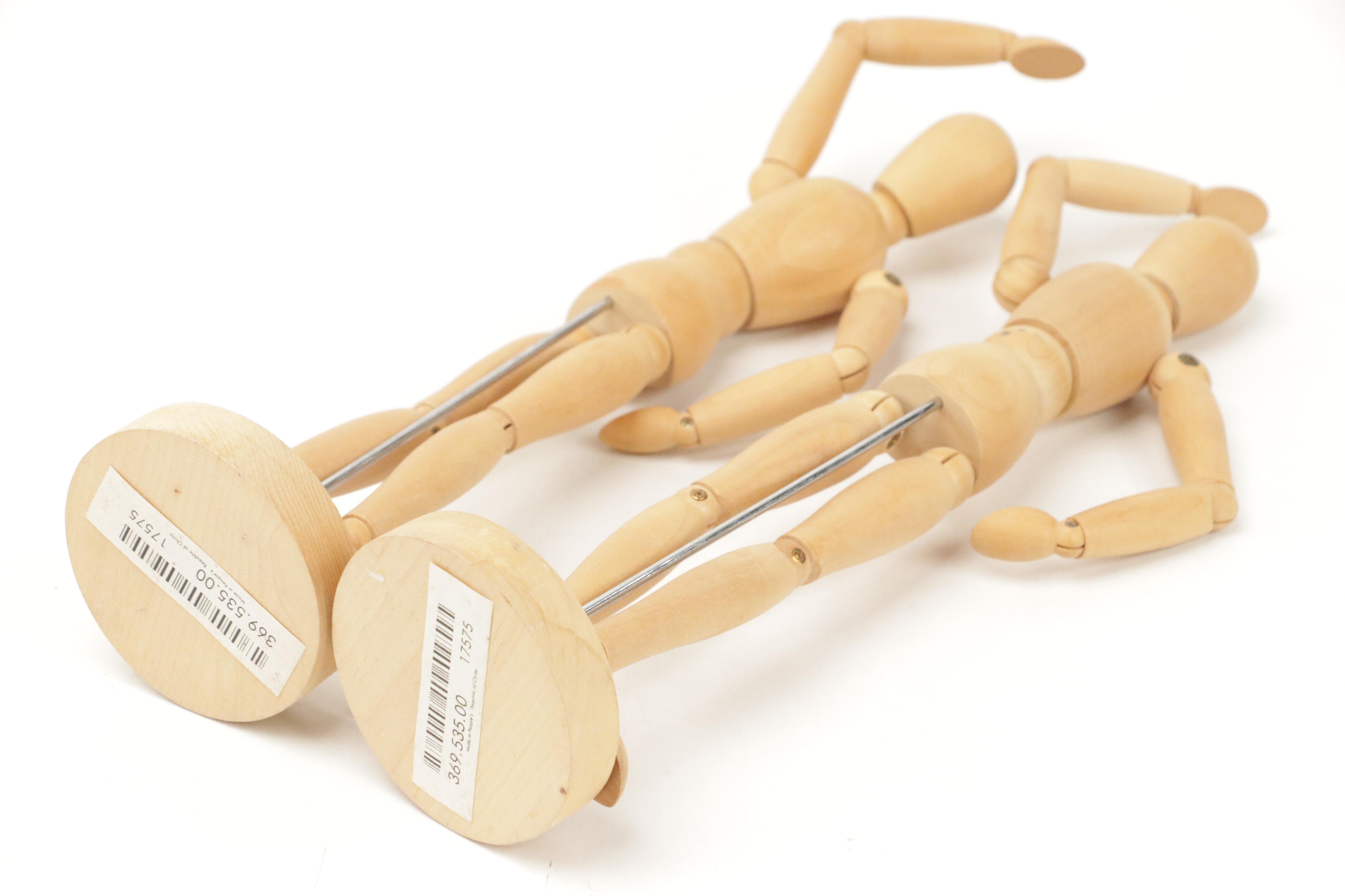 Wood Poseable Mannequin and Other Jointed Figures for Drawing