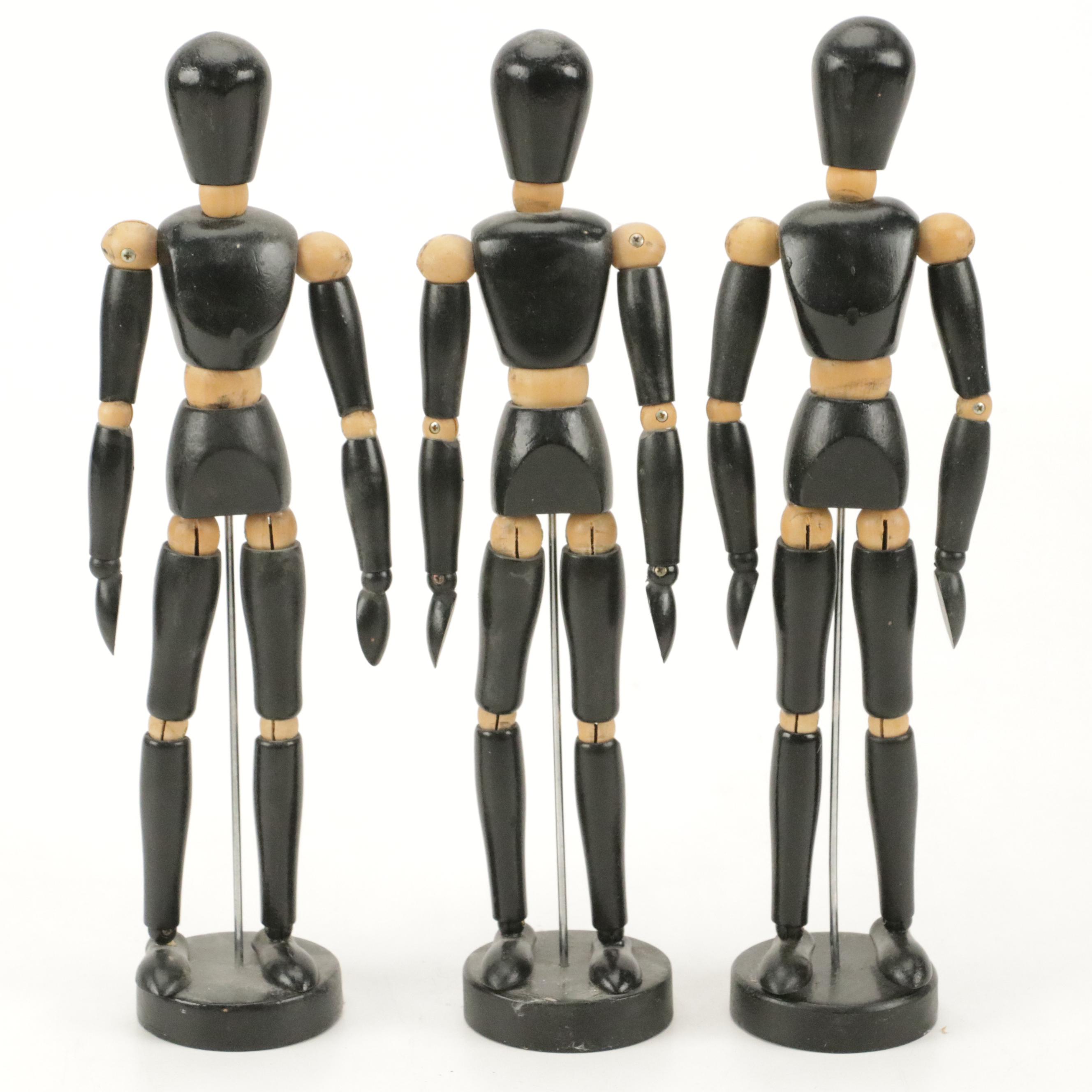 Painted Wood Poseable Mannequin Figures for Drawing