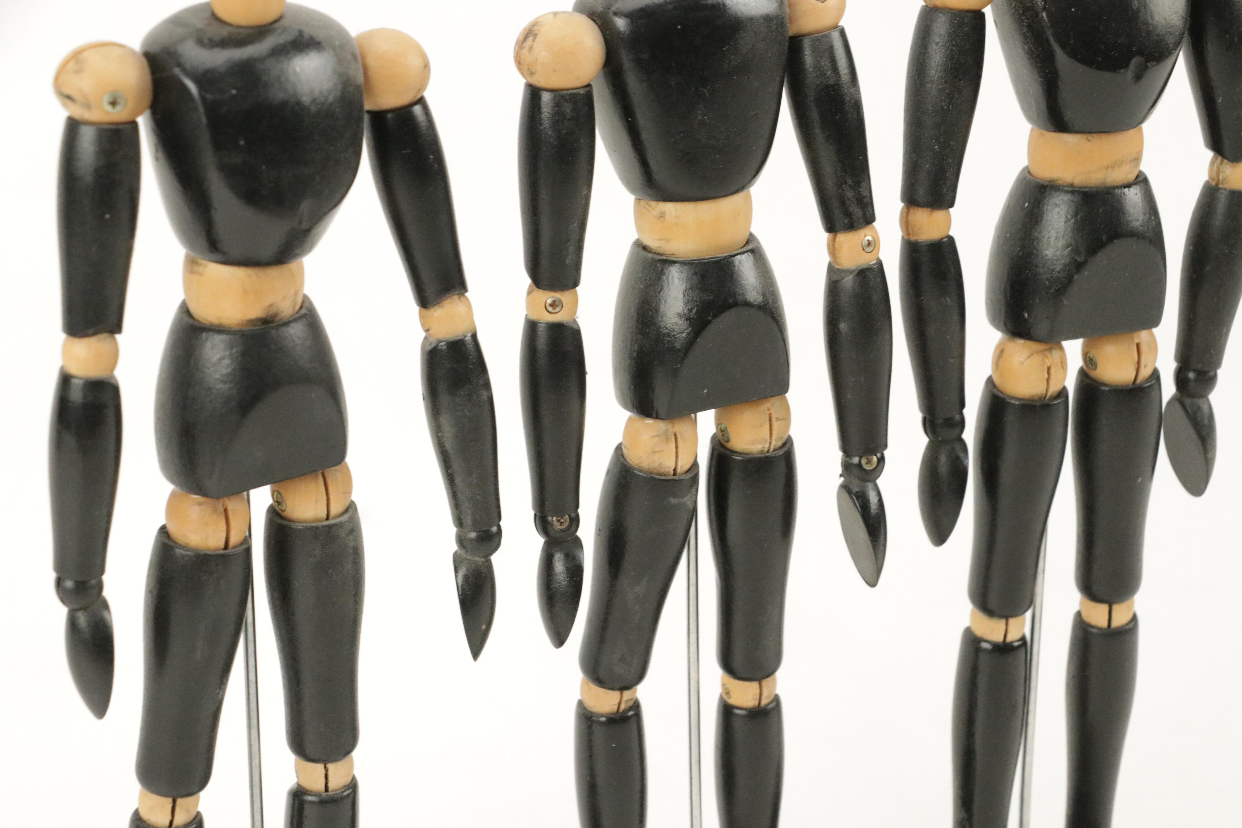 Painted Wood Poseable Mannequin Figures for Drawing